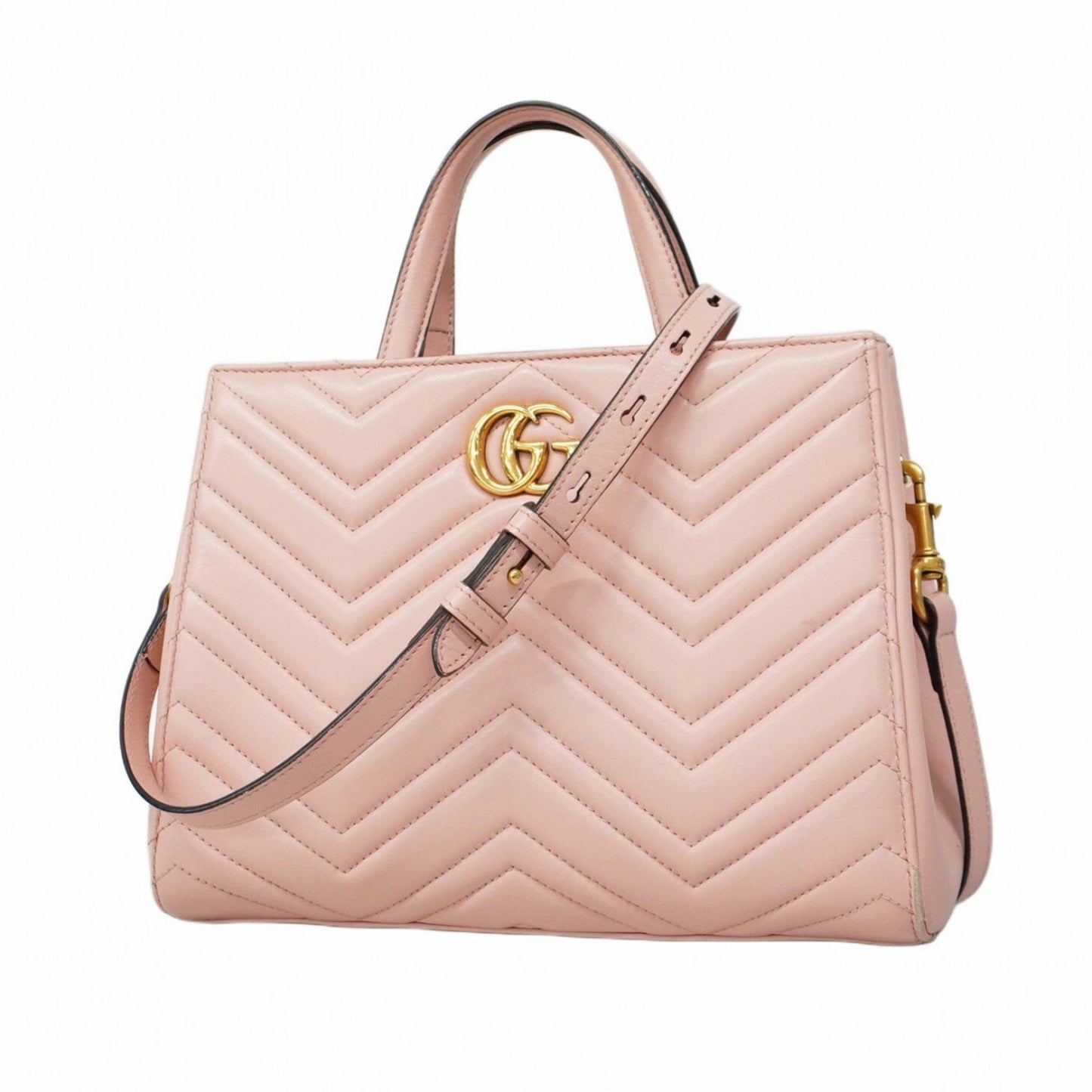 Gucci Gg Marmont Handbag 448054 In Pink Leather