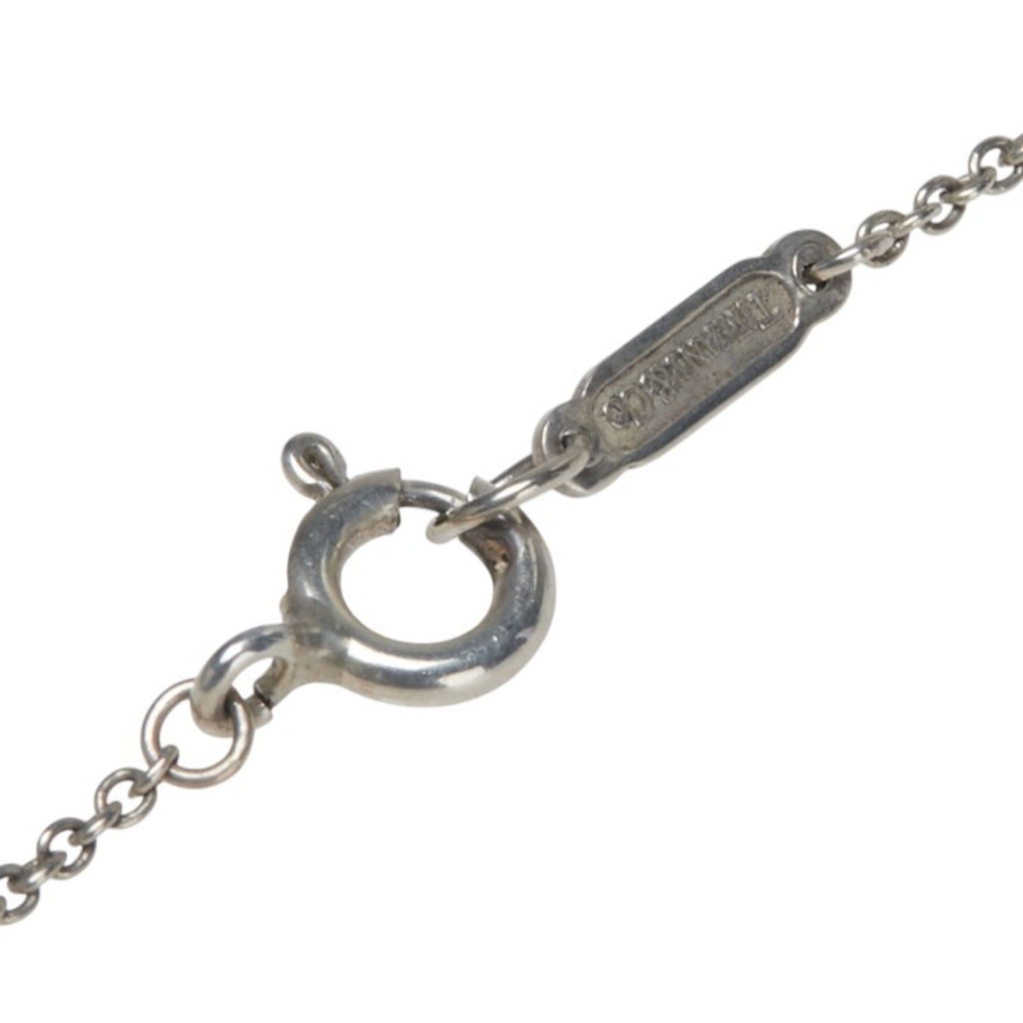 Tiffany & Co. Please Return To Plate Chain Pendant Necklace In 925 Sterling Silver.
