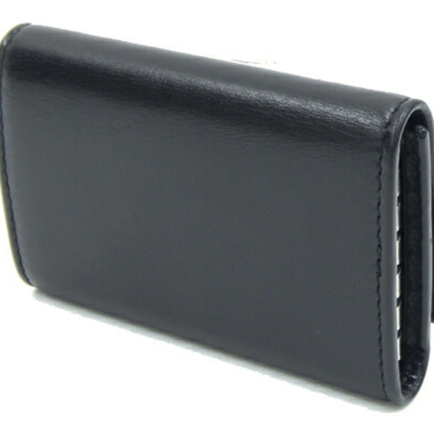 Gucci 6-Key Case Interlocking G 115225 Black Leather Key Ring