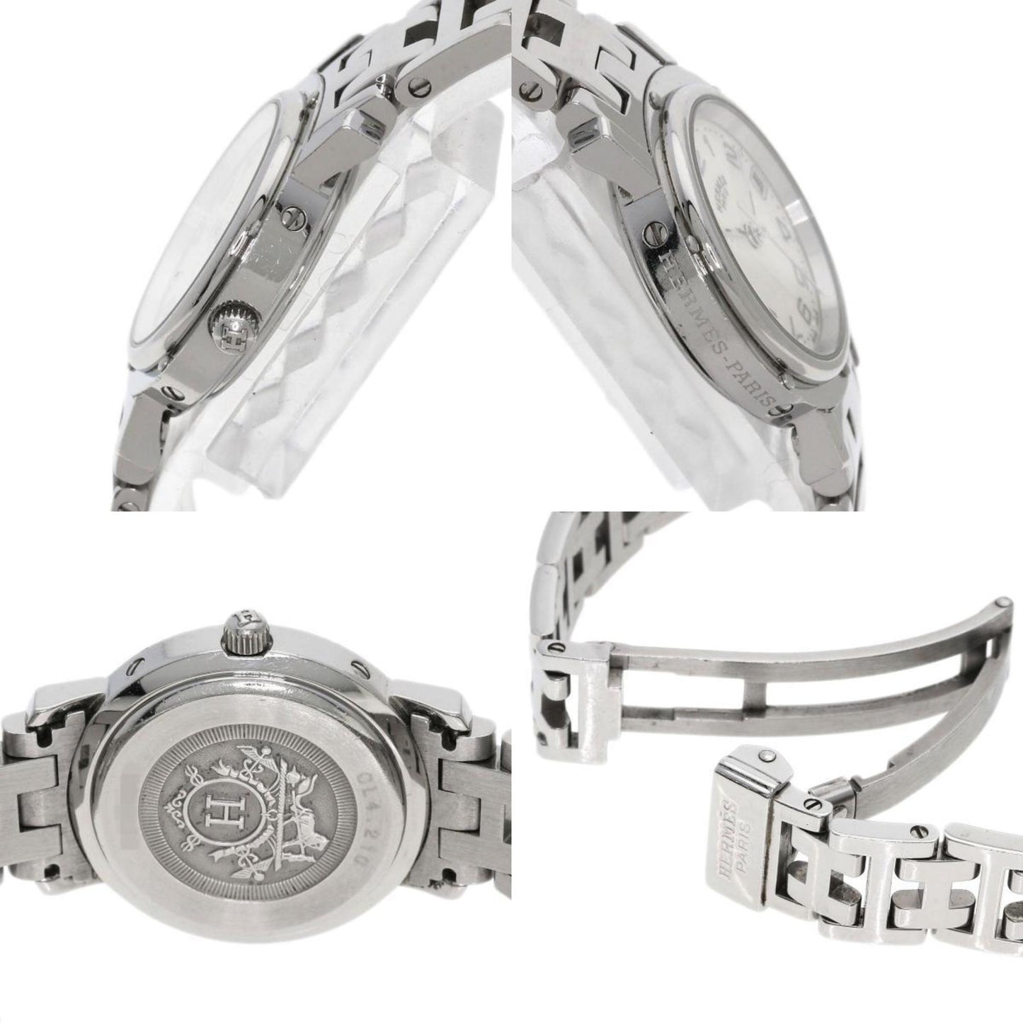 Hermes Cl4.210 Clipper Nacle Watch Stainless Steel Ss
