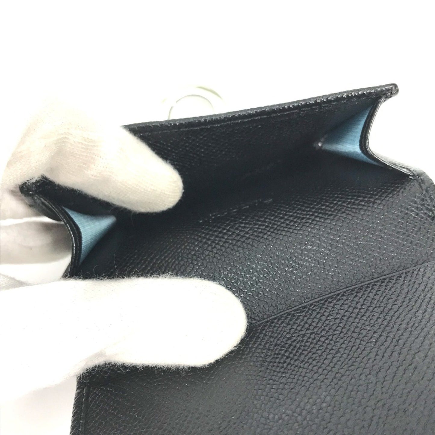 Bvlgari 30420 Bifold Business Card Holder Pass Case Card Case Black