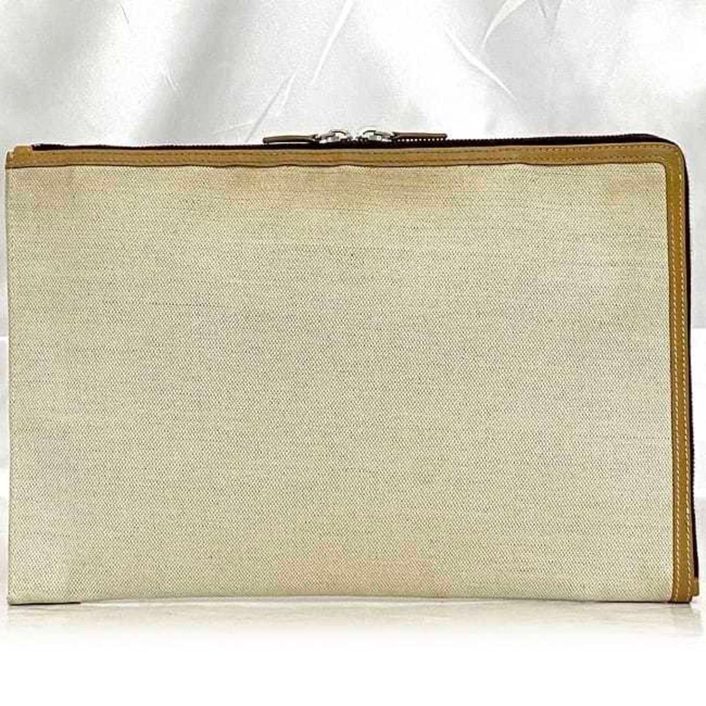 Balenciaga Clutch Bag Ec-22272 Beige Natural 419994 Handbag Canvas Leather 9260 D 535269 Balenciaga