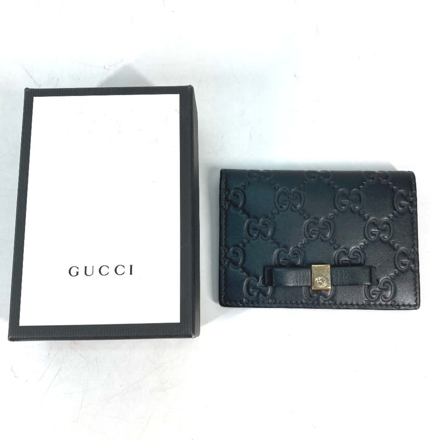 Gucci 451192 Guccissima Gg Ribbon Business Card Case