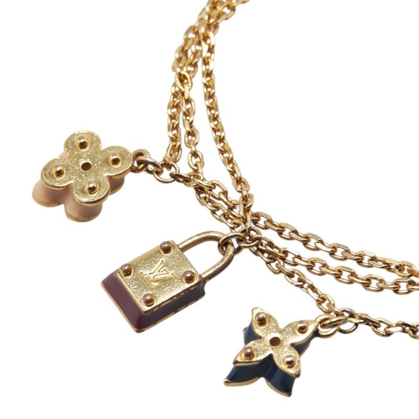 Louis Vuitton Monogram Sweet Charm Chain Bracelet M66248 Gold Plated