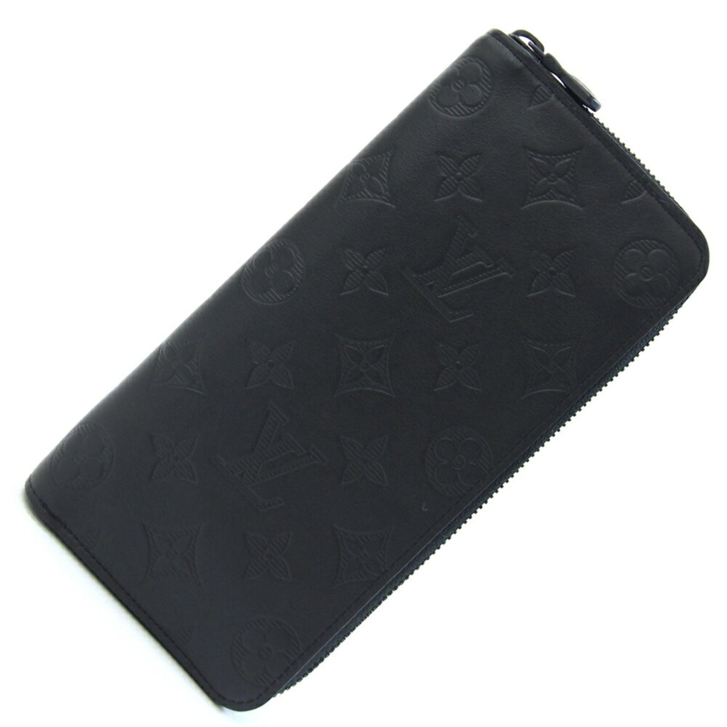 Louis Vuitton Round Long Wallet Monogram Shadow Zippy Vertical M62902 Noir Zip Black