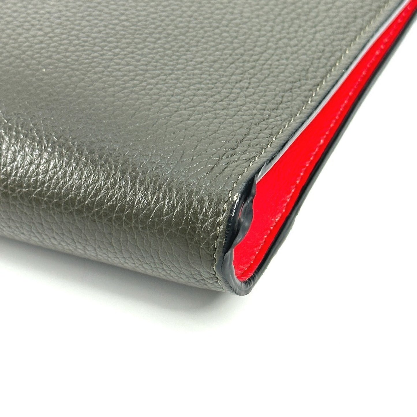Christian Louboutin Logo 2Way Bag Pochette Clutch Shoulder Leather