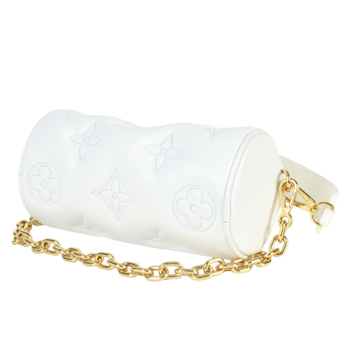 Louis Vuitton Papillon Bb Bubble Gram Shoulder Bag 3Way Calfskin M59827 White Rfid Handbag