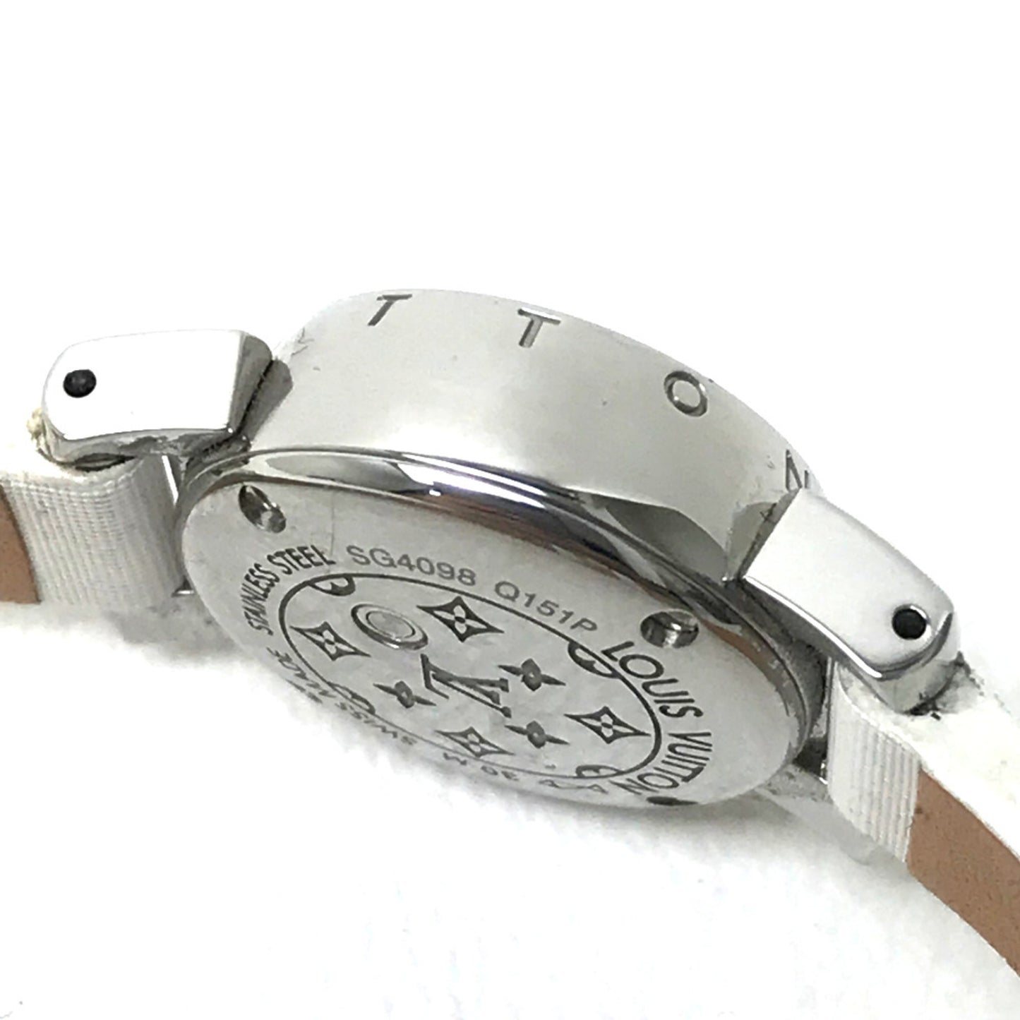 Louis Vuitton Q151P Rug Diamond Quartz Wristwatch Pink Based White