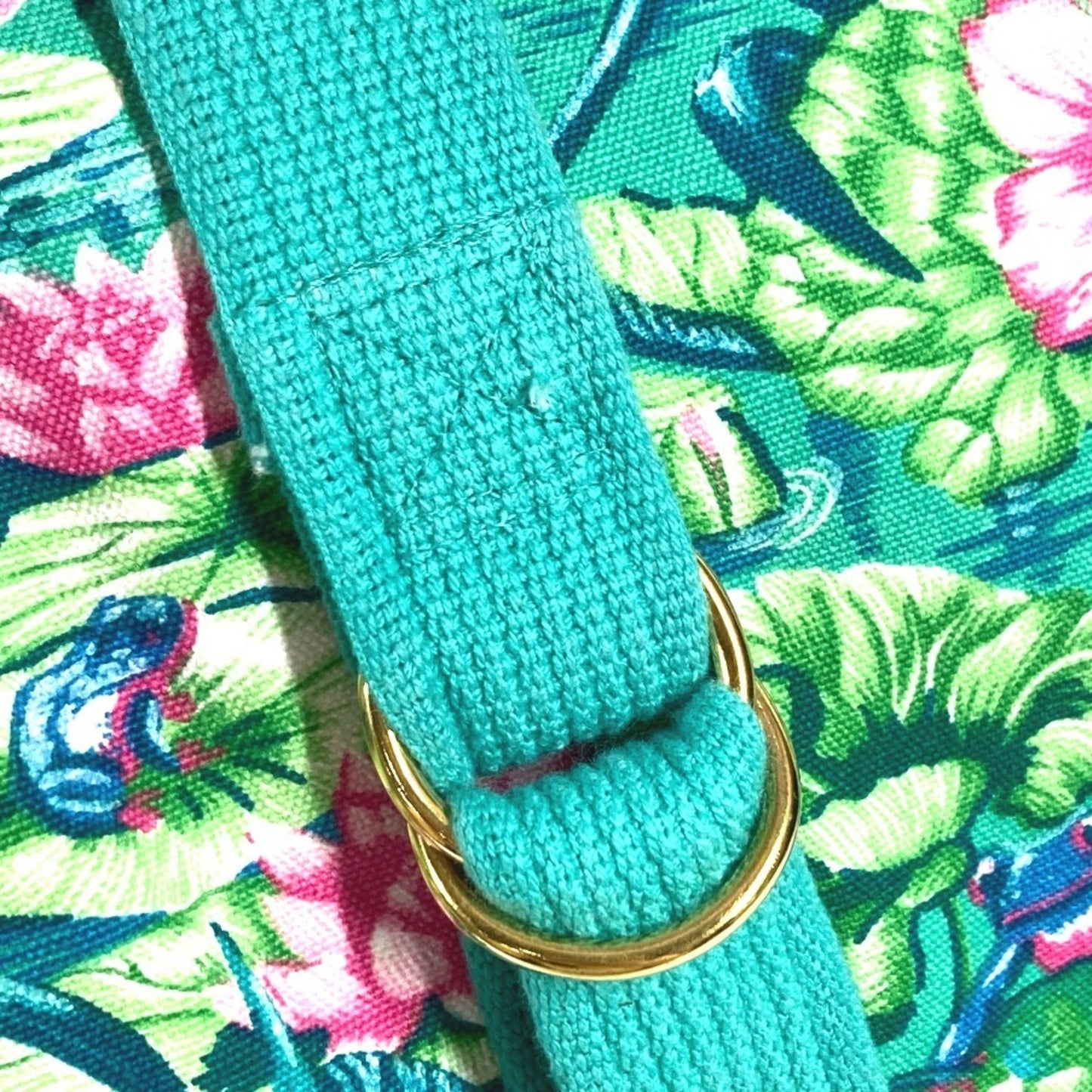 Hermes Vintage Frog Floral Print Tote Bag/Boston Bag/Shoulder Bag