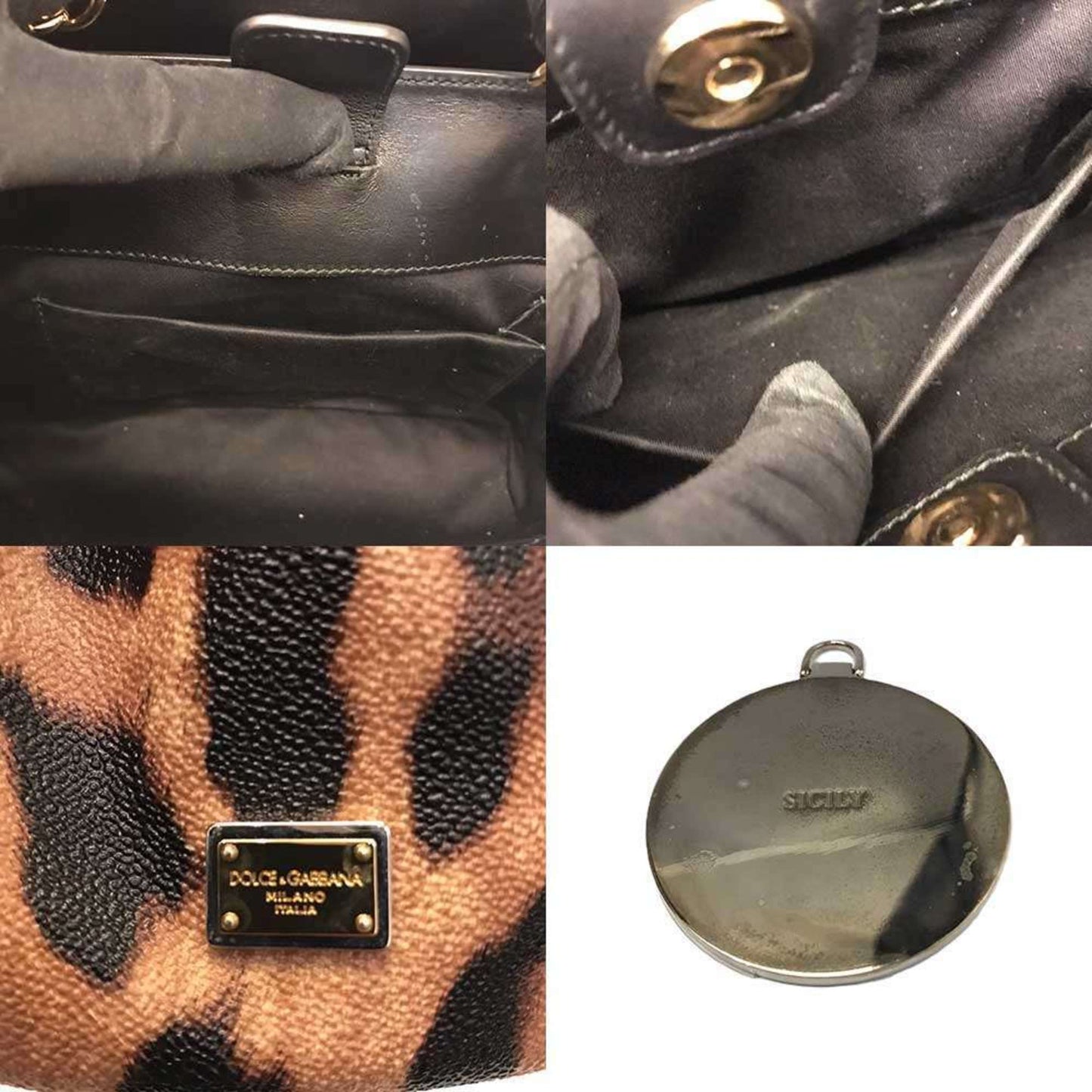 Dolce & Gabbana Sicily Handbag Animal Print Leopard Dolce Gabbana