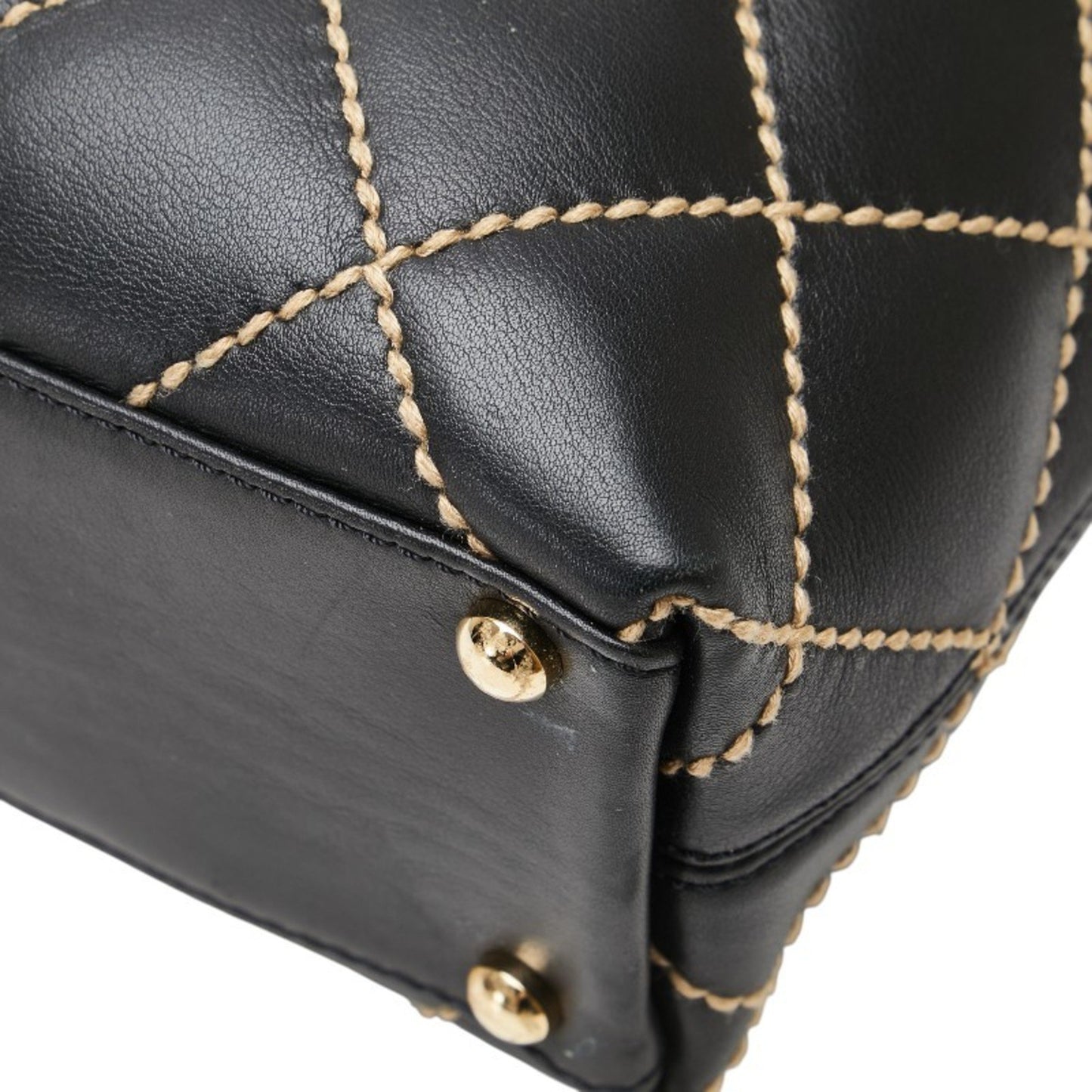 Chanel Wild Stitch Coco Mark Tote Bag In Black Lambskin