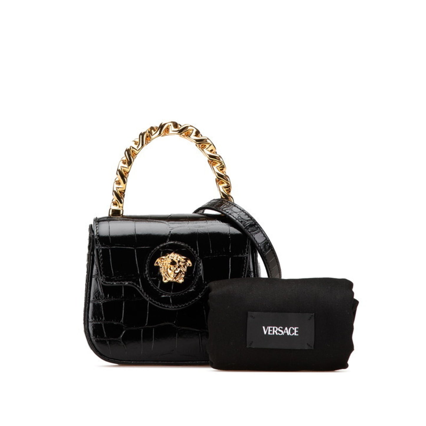 Versace Medusa Crocodile Embossed Handbag/Shoulder Bag