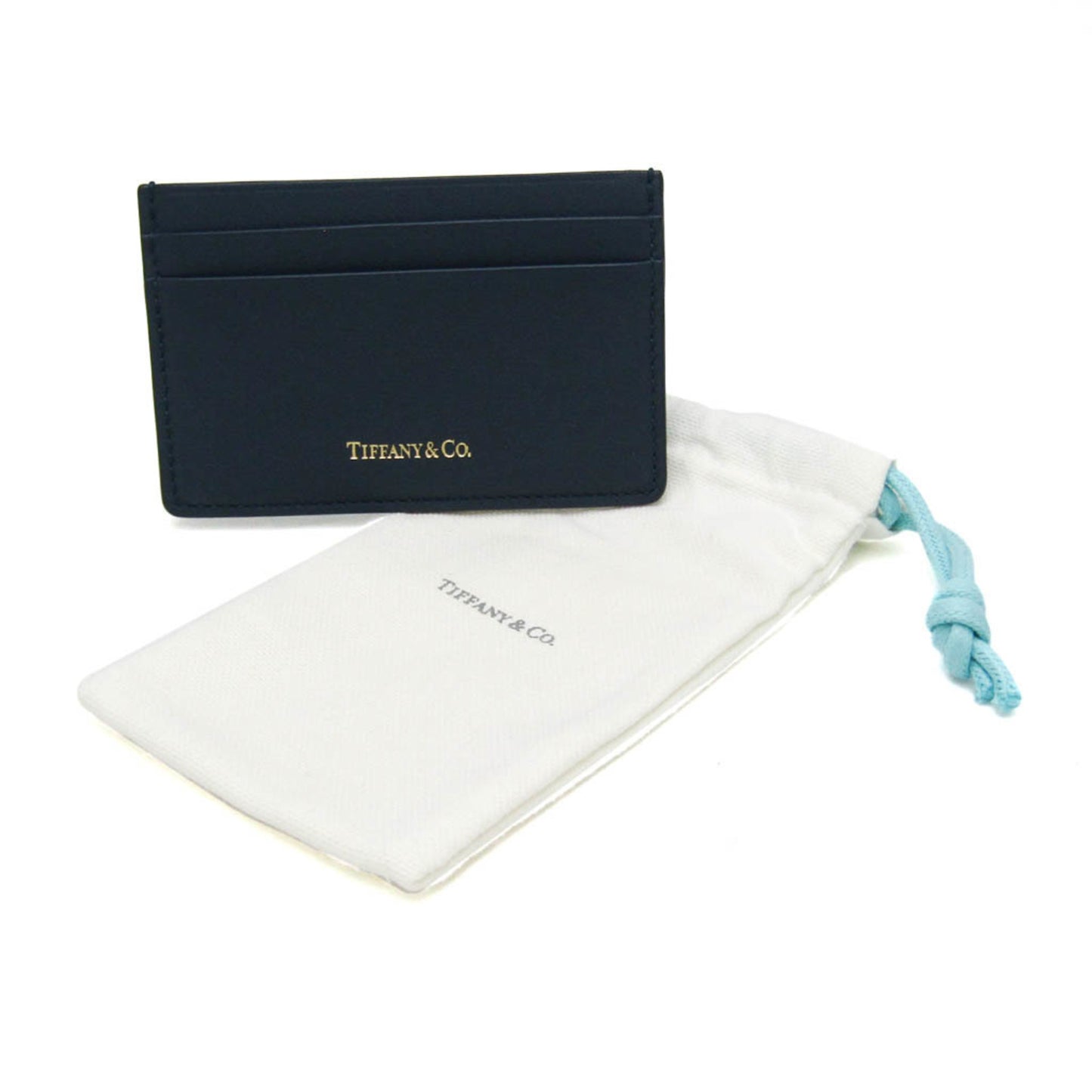 Tiffany Leather Card Case Navy