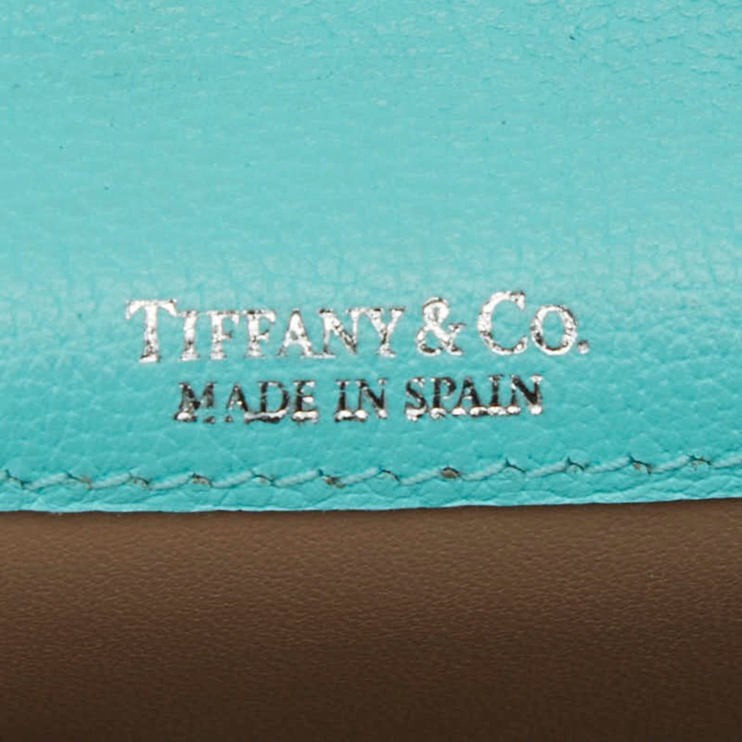 Tiffany & Co. T Deco Business Card Case/Card Case/Pass Case In Blue Leather