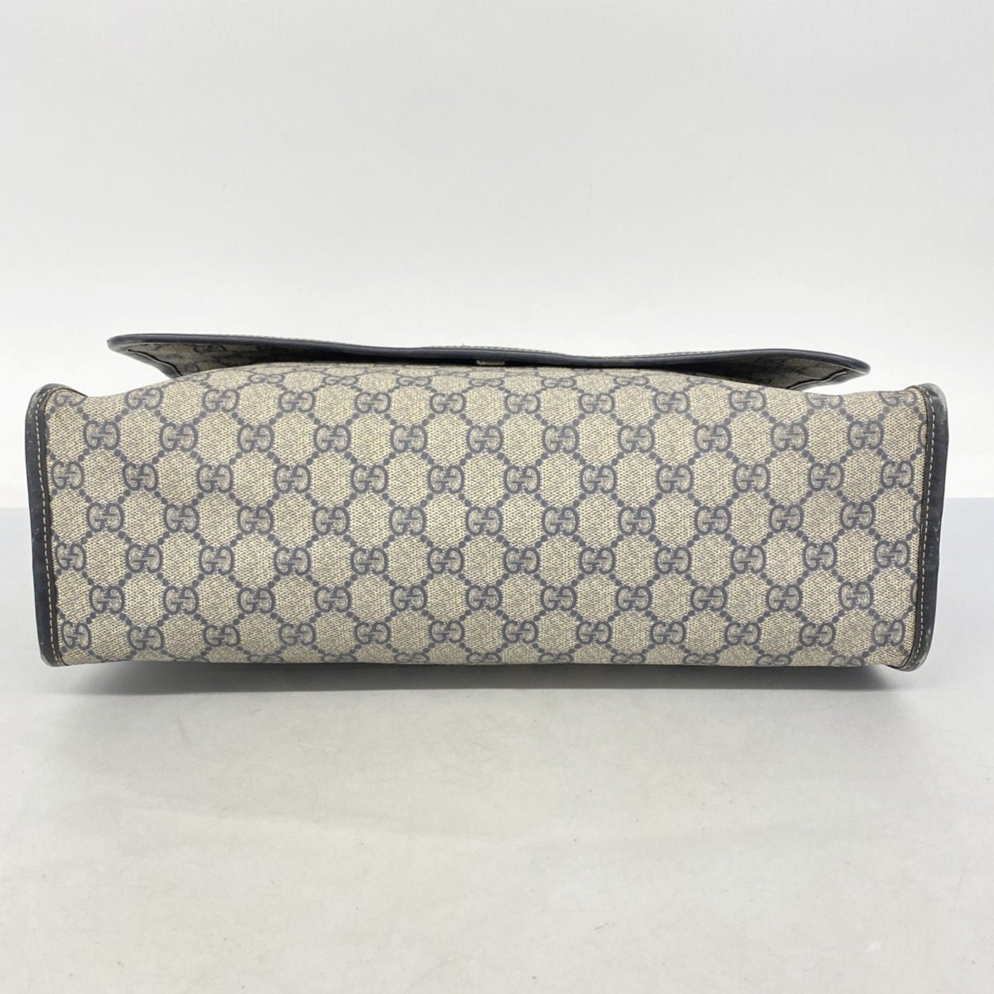 Gucci Gg Supreme Sherry Line Shoulder Bag 246411 Navy Beige