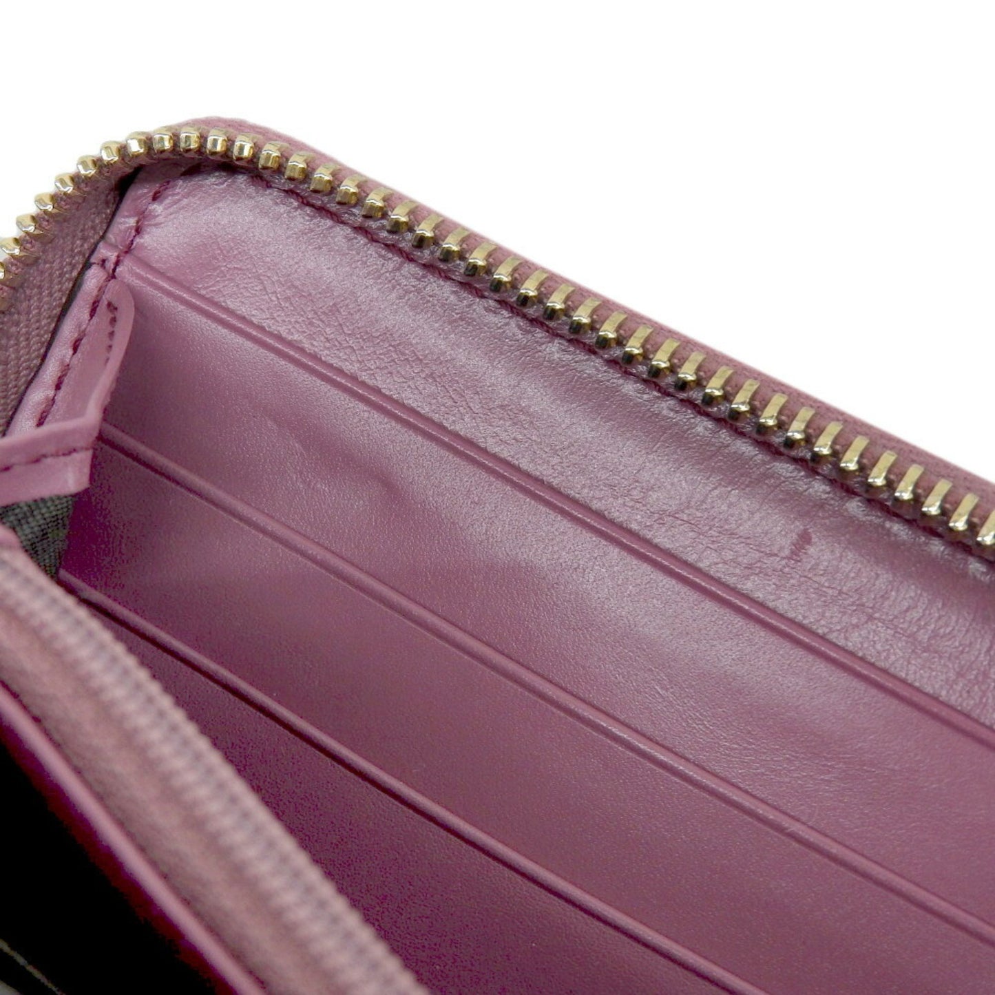 Like New Gucci Interlocking G Round Long Wallet 354487 525040 Leather Pink Gg Studs Embossed