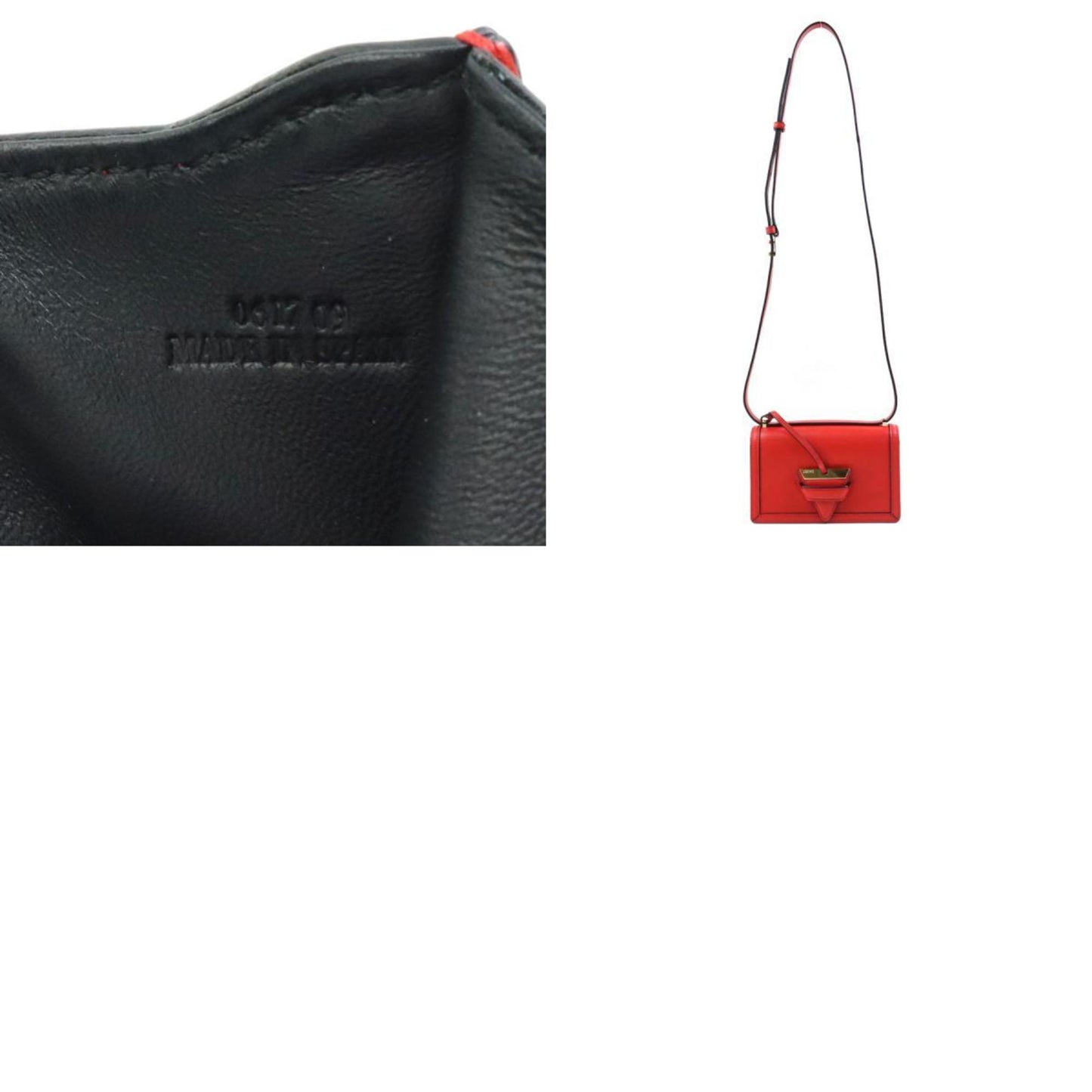 Loewe Shoulder Bag Barcelona Leather Orange Red Gold