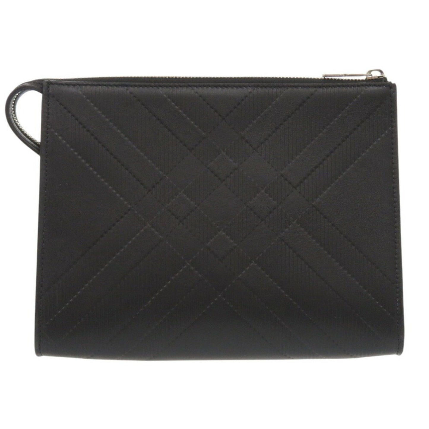 Unused Burberry Leather Black Pouch Clutch Bag 1093Burberry