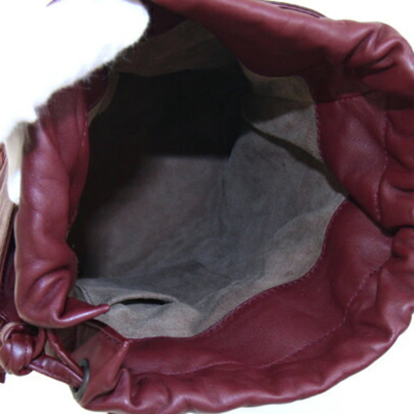Bottega Veneta Intrecciato Bordeaux Leather Shoulder Bag