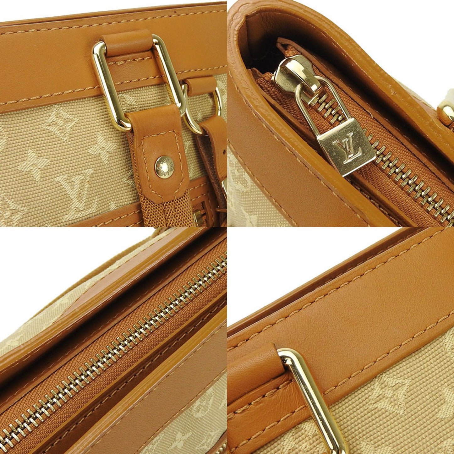 Louis Vuitton Tote Bag Lucille Pm M92684 Monogram Beige Canvas Leather