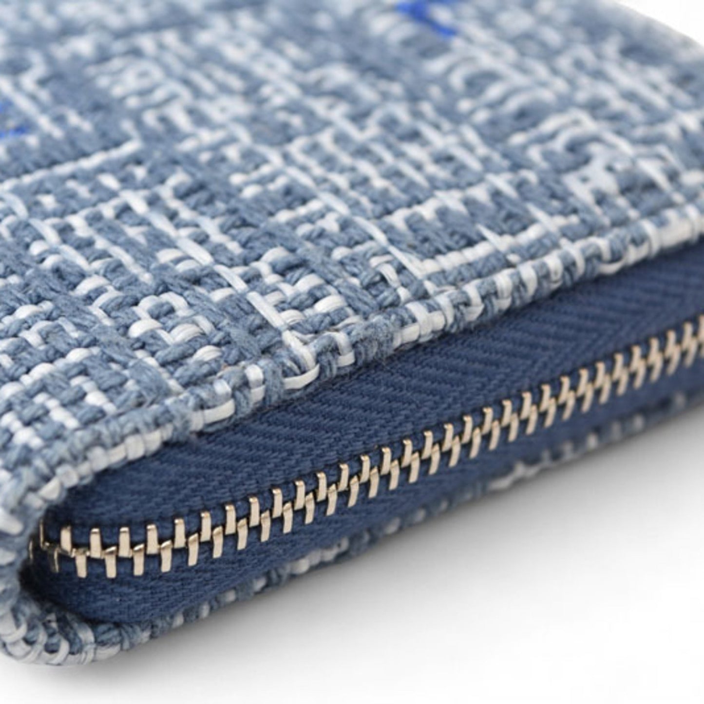 Chanel Wallet Bi-Fold Chanel A81973 Coco Mark Deauville Blue Tweed