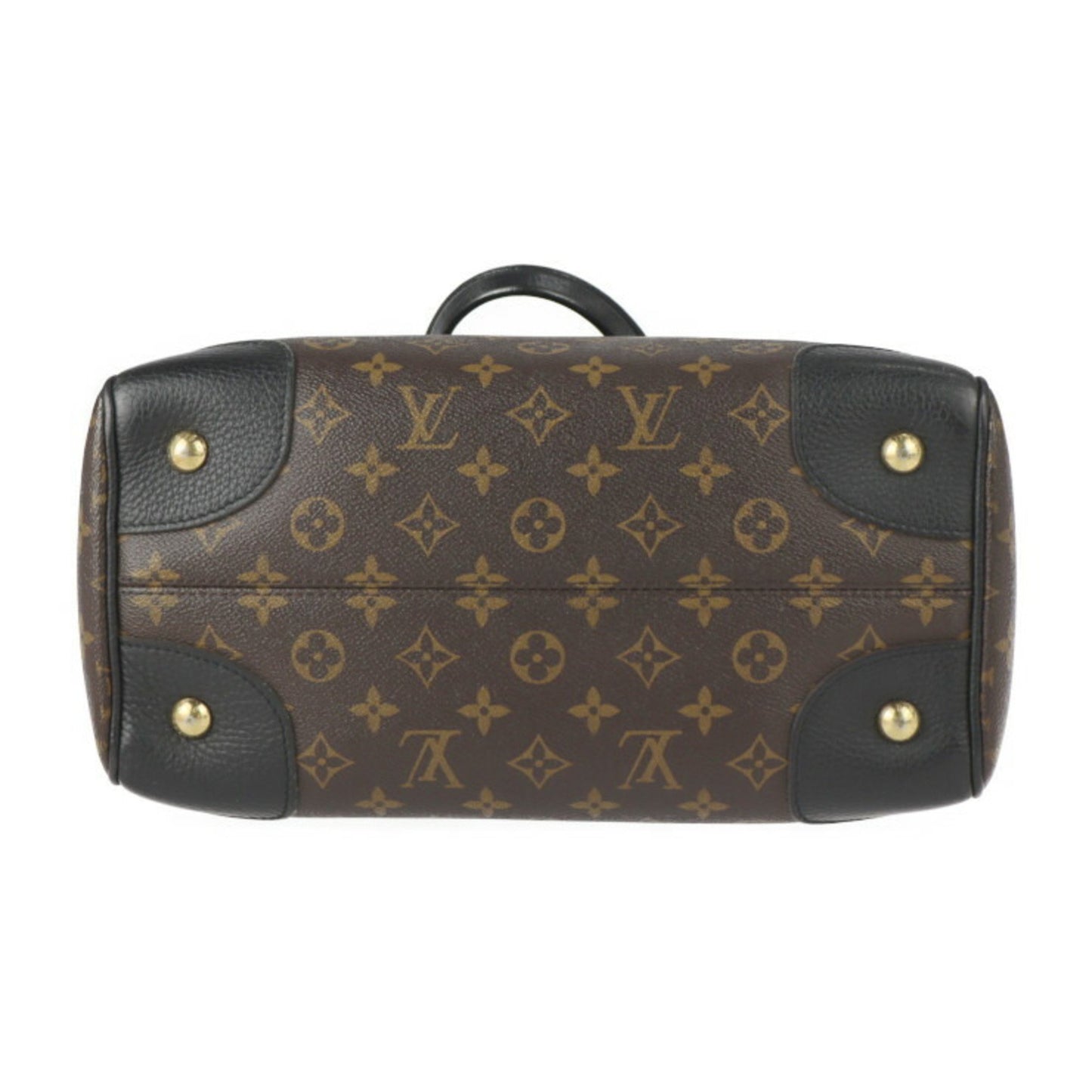 Louis Vuitton Louis Vuitton Retiro Handbag M50058 Monogram Canvas Leather Brown Black Gold Hardware
