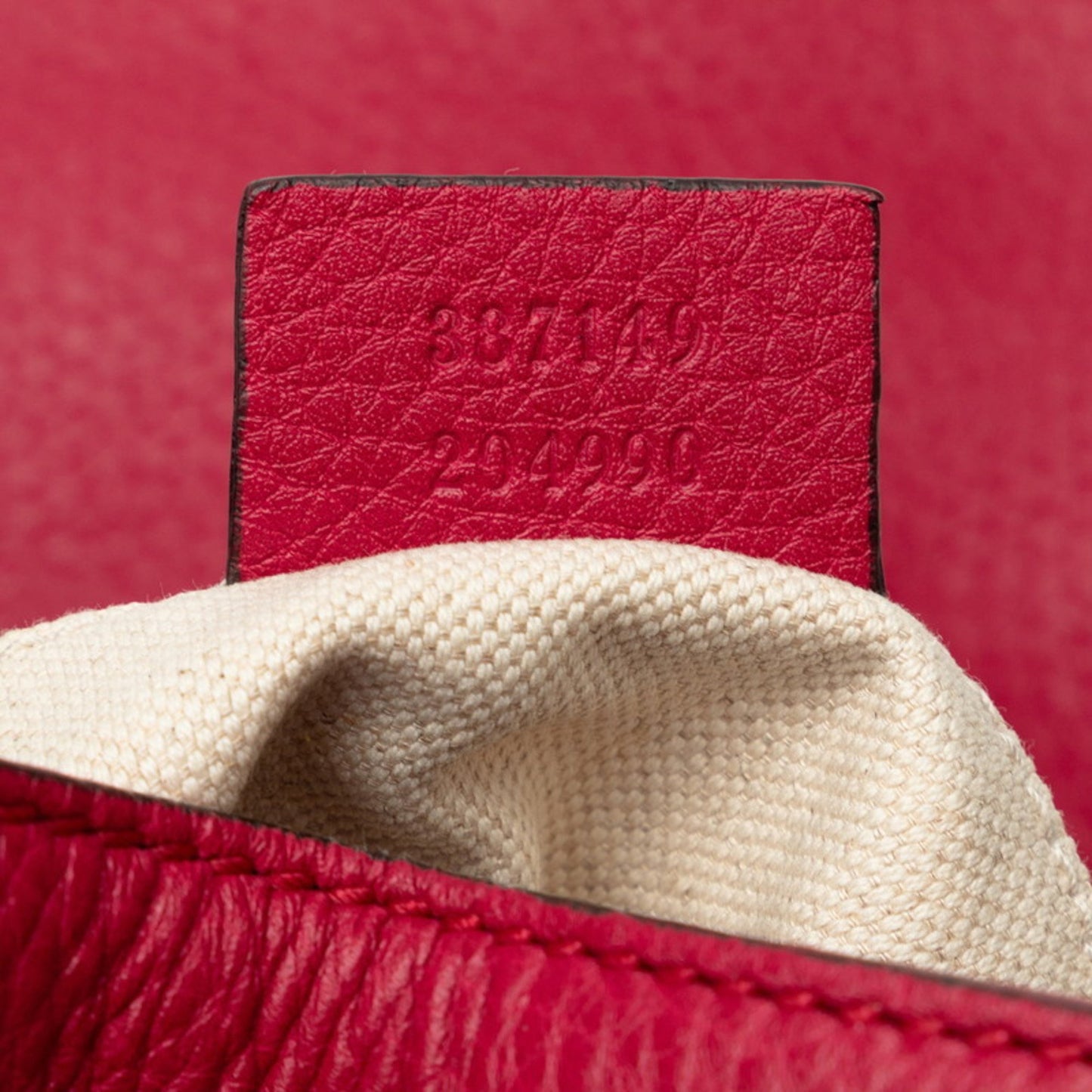 Gucci Bamboo Backpack 387149 Red Leather