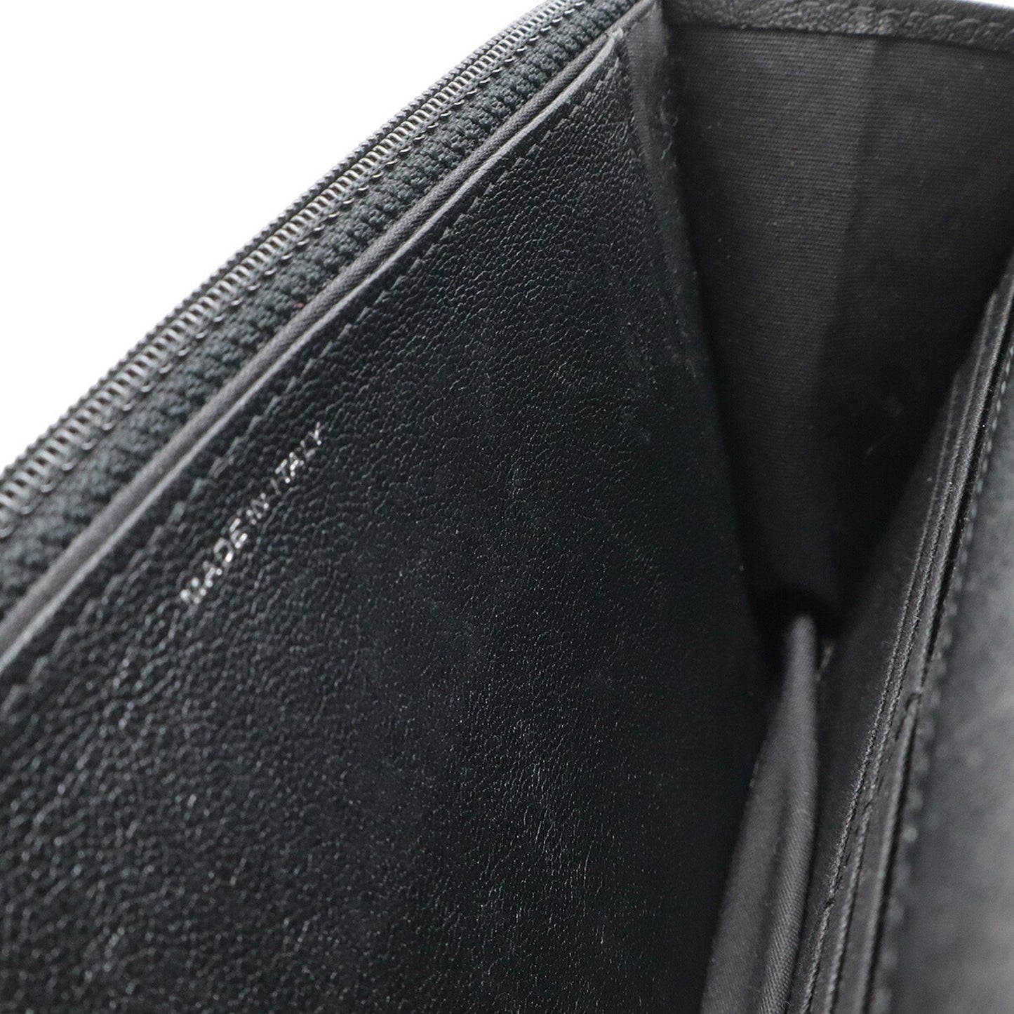 Chanel Mademoiselle Matelasse Chain Wallet Shoulder Bag Pochette Leather Black A80972