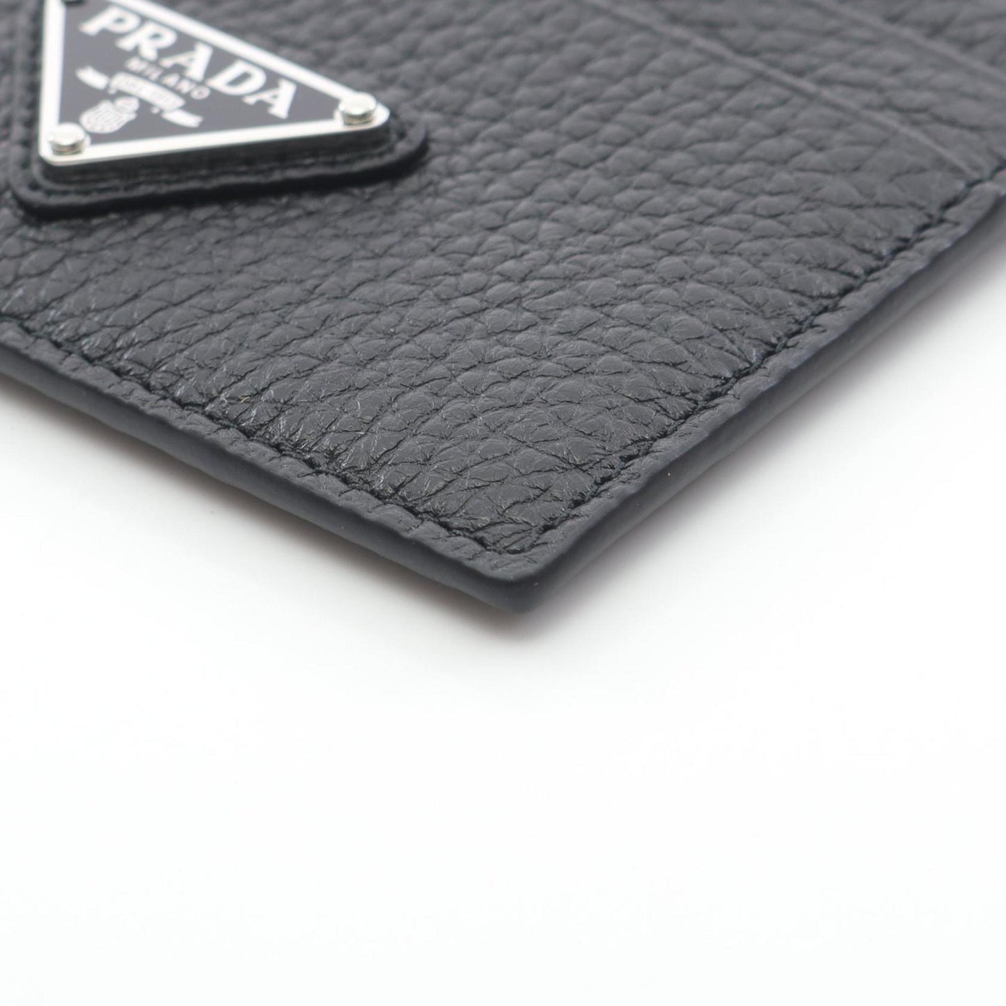 Prada Vit.Daino Trian Business Card Holder/Card Case Leather
