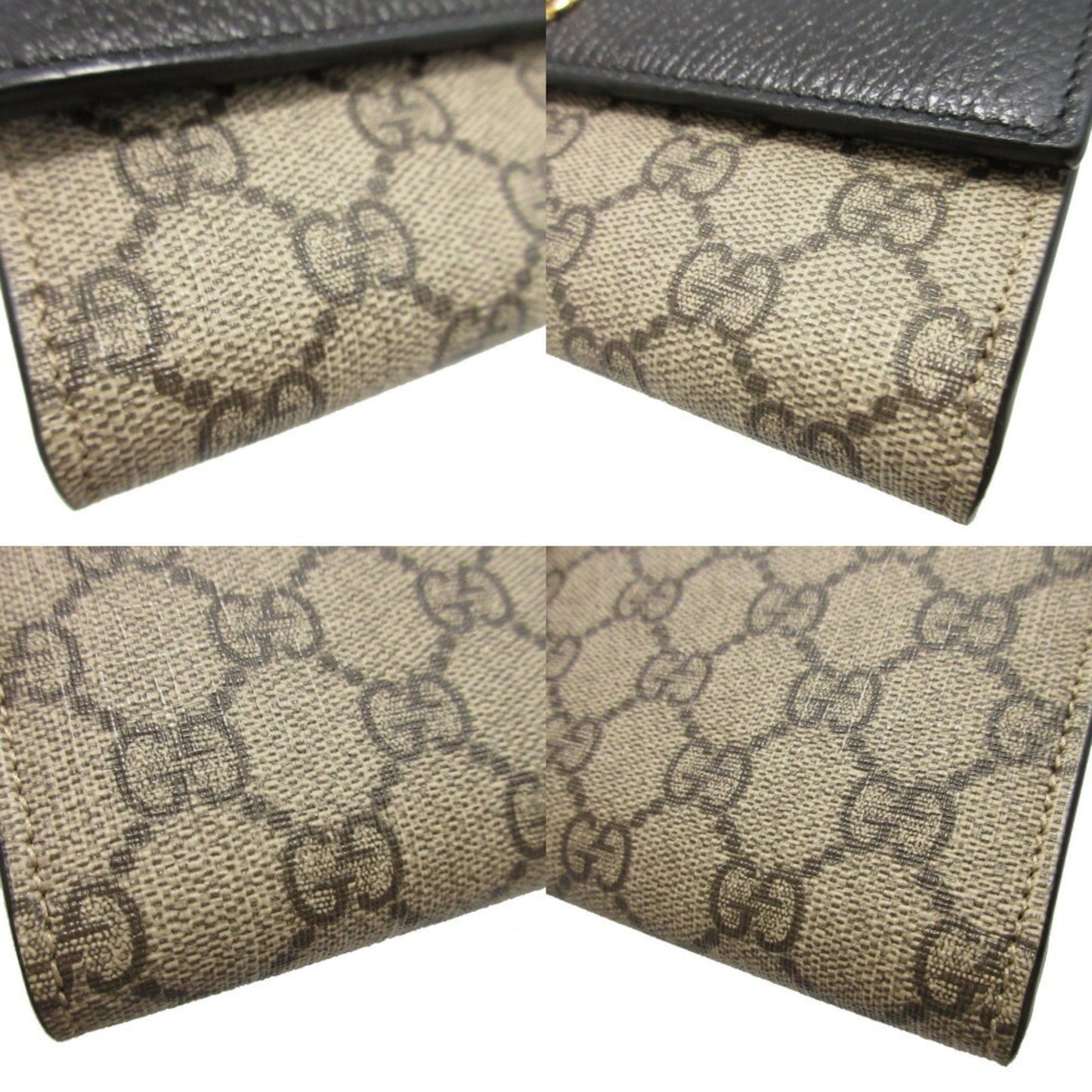 Unused Gucci Gg Marmont Supreme Leather Long Wallet In Beige