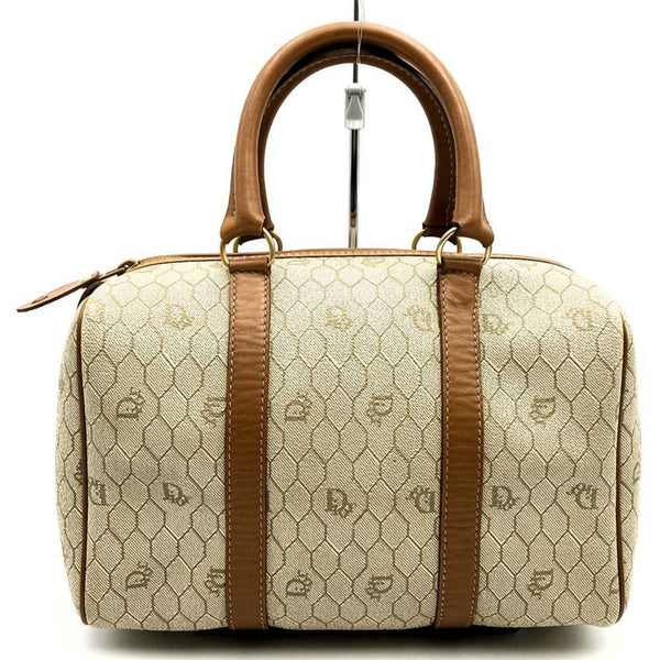 Christian Dior Dior Handbag Honeycomb Beige X Brown