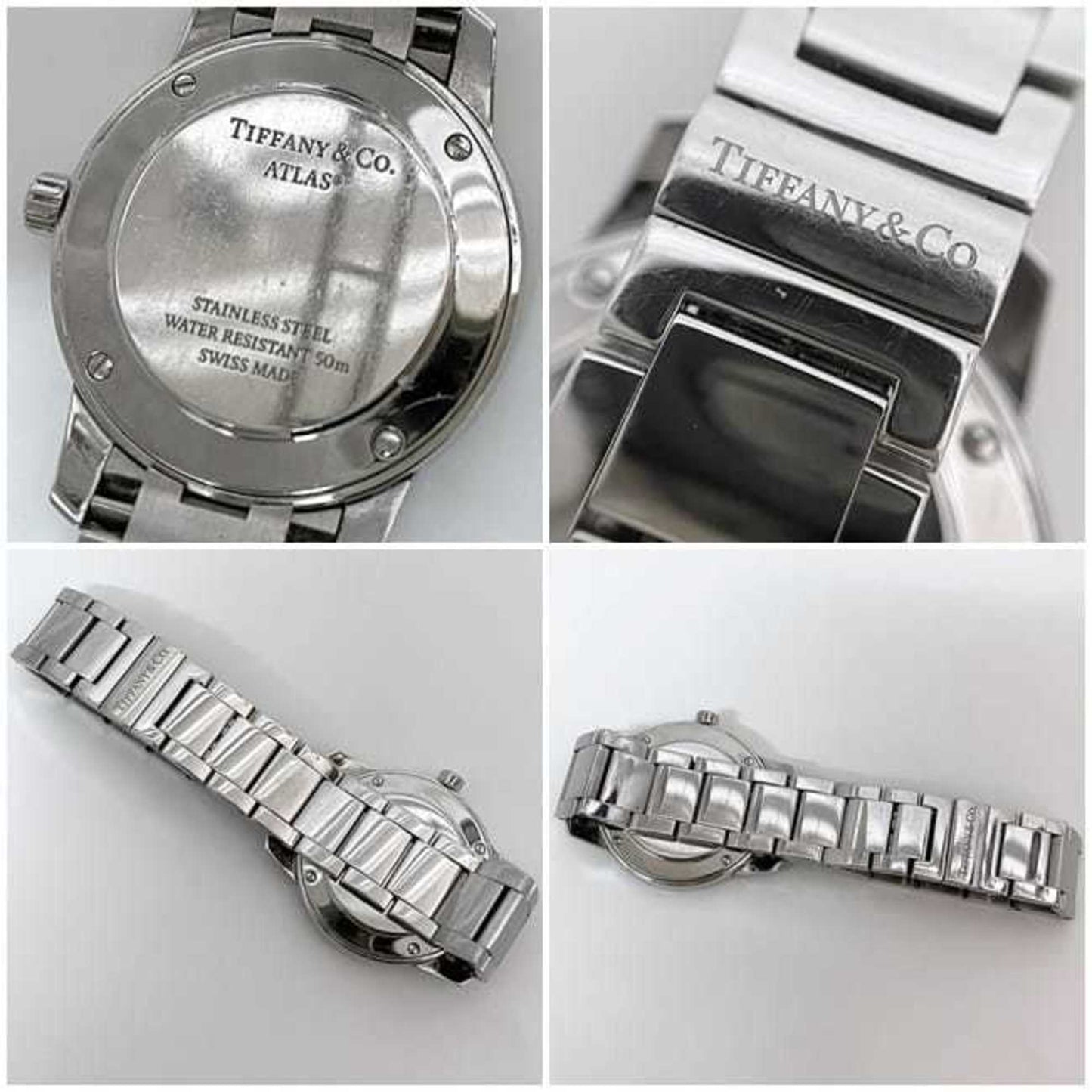 Tiffany Watch Atlas Dome Date White Silver 34875995 F-20644