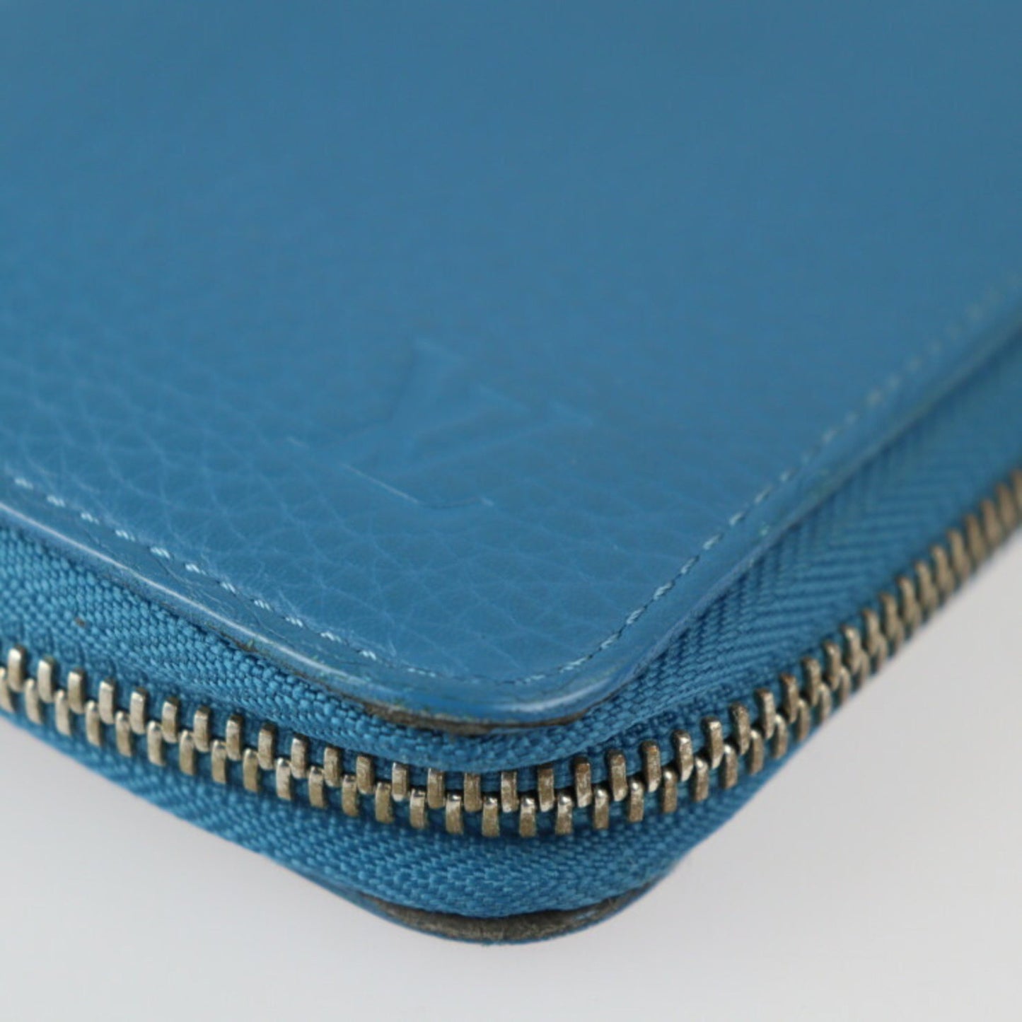 Louis Vuitton Louis Vuitton Zippy Wallet Vertical Long M58411 Taurillon Leather Blue Silver