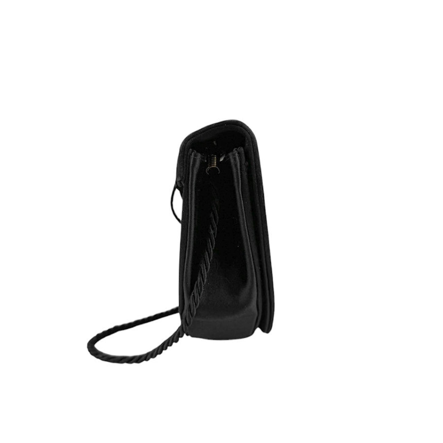 Fendi Shoulder Bag Velvet Satin Black