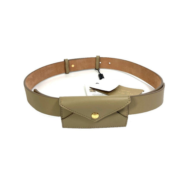 Burberry 8012136 Envelope Leather Belt With Pouch
