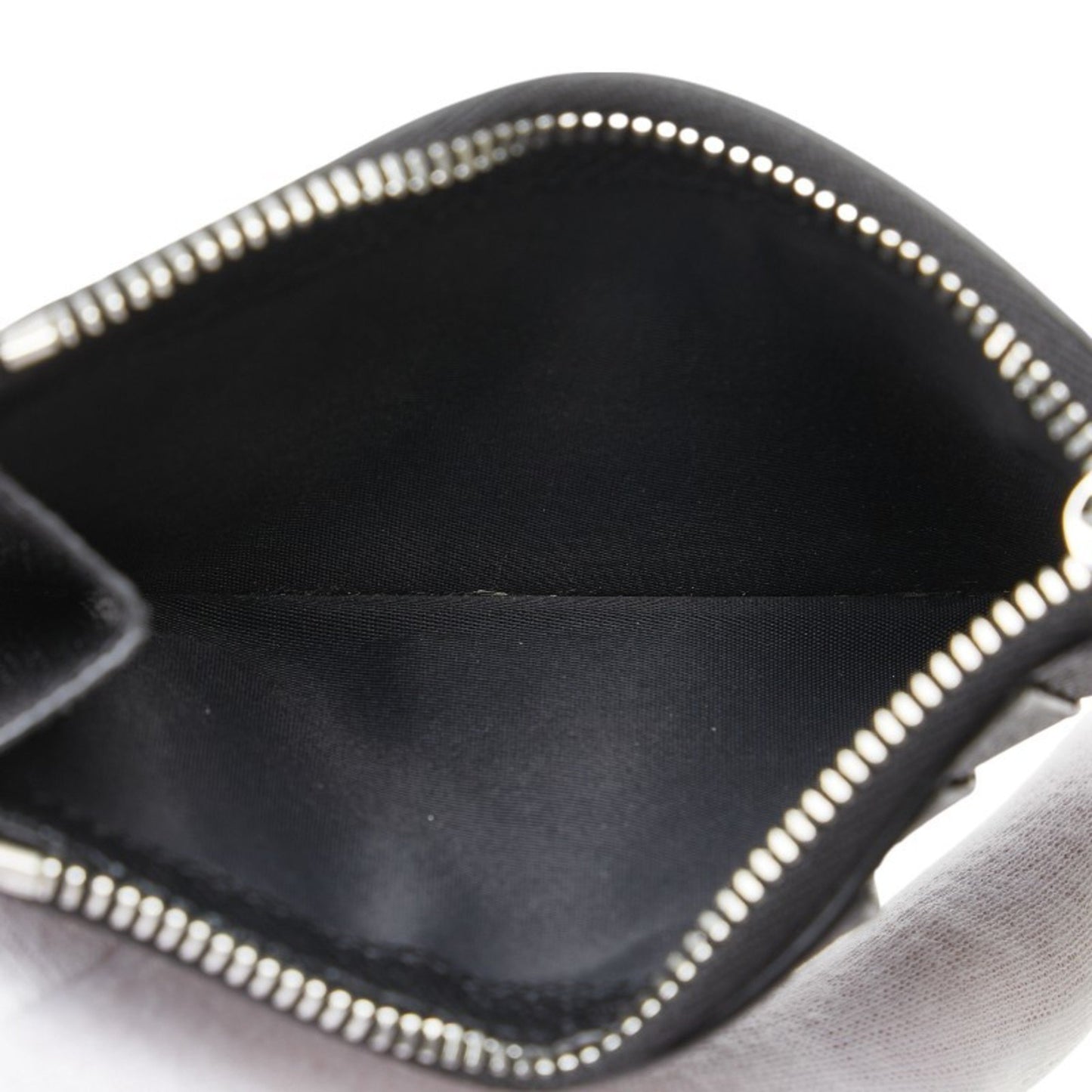 Burberry Logo Fragment Case Card Black Leather