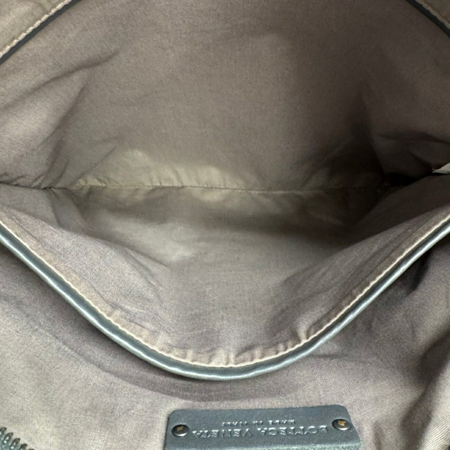 Bottega Veneta Intrecciato Shoulder Bag Grey