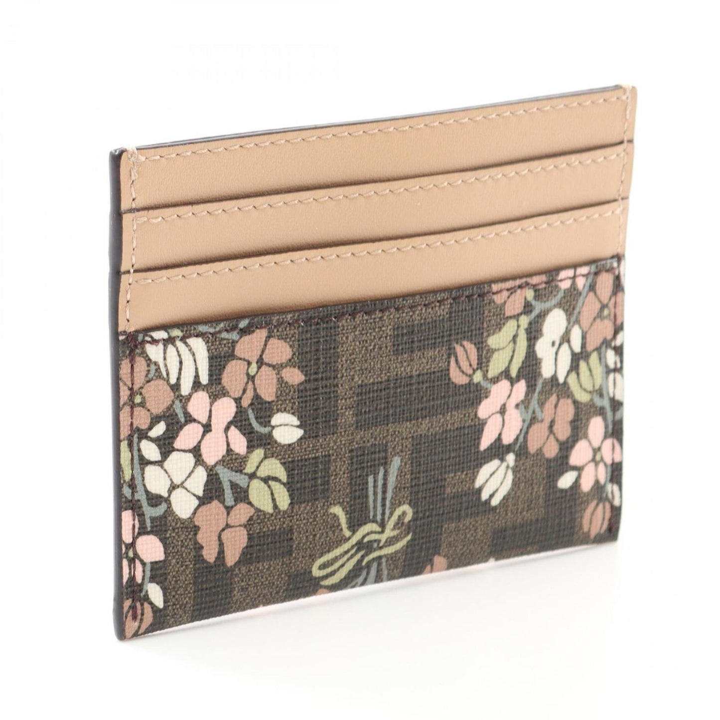 Fendi Business Card Holder/Card Case Coated Canvas Leather