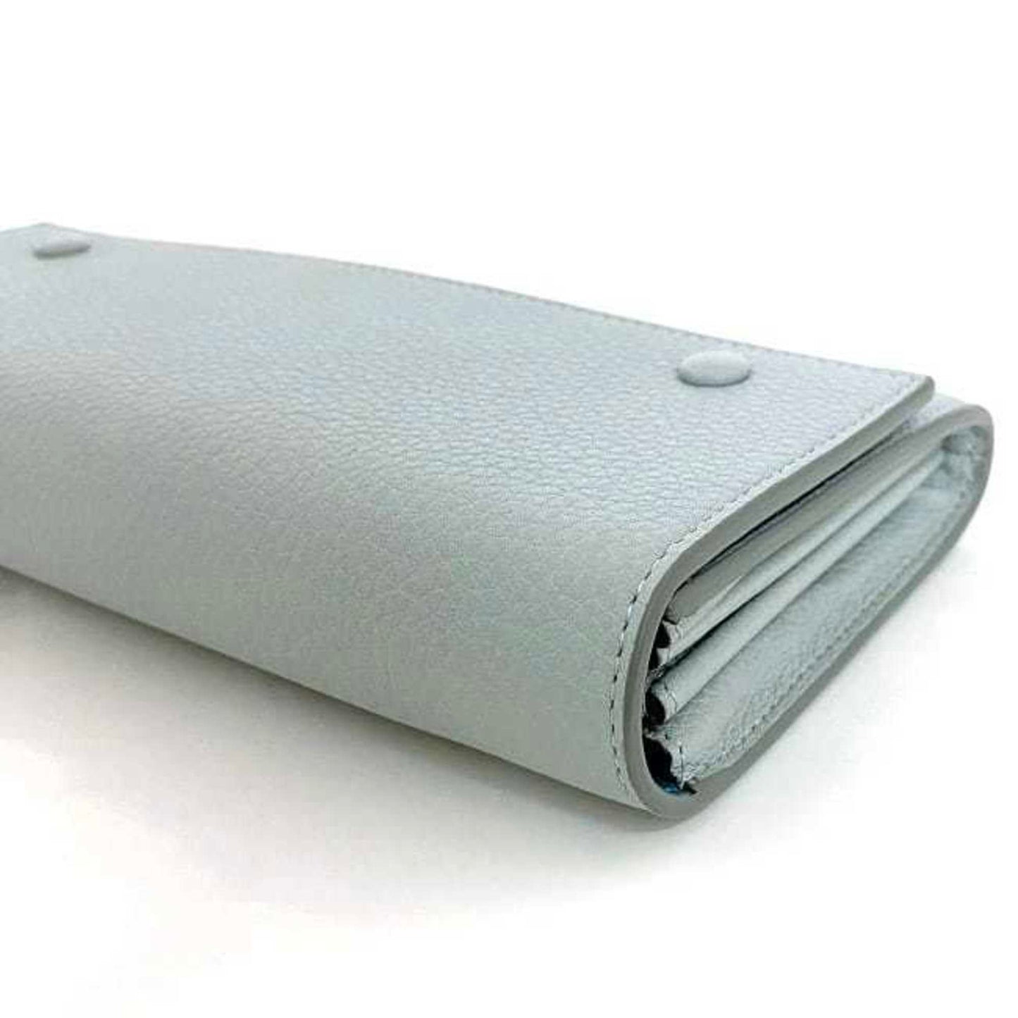 Celine Bifold Long Wallet Large Flap Multi-Function Light Blue 101673Au8 05Fr Leather Grain