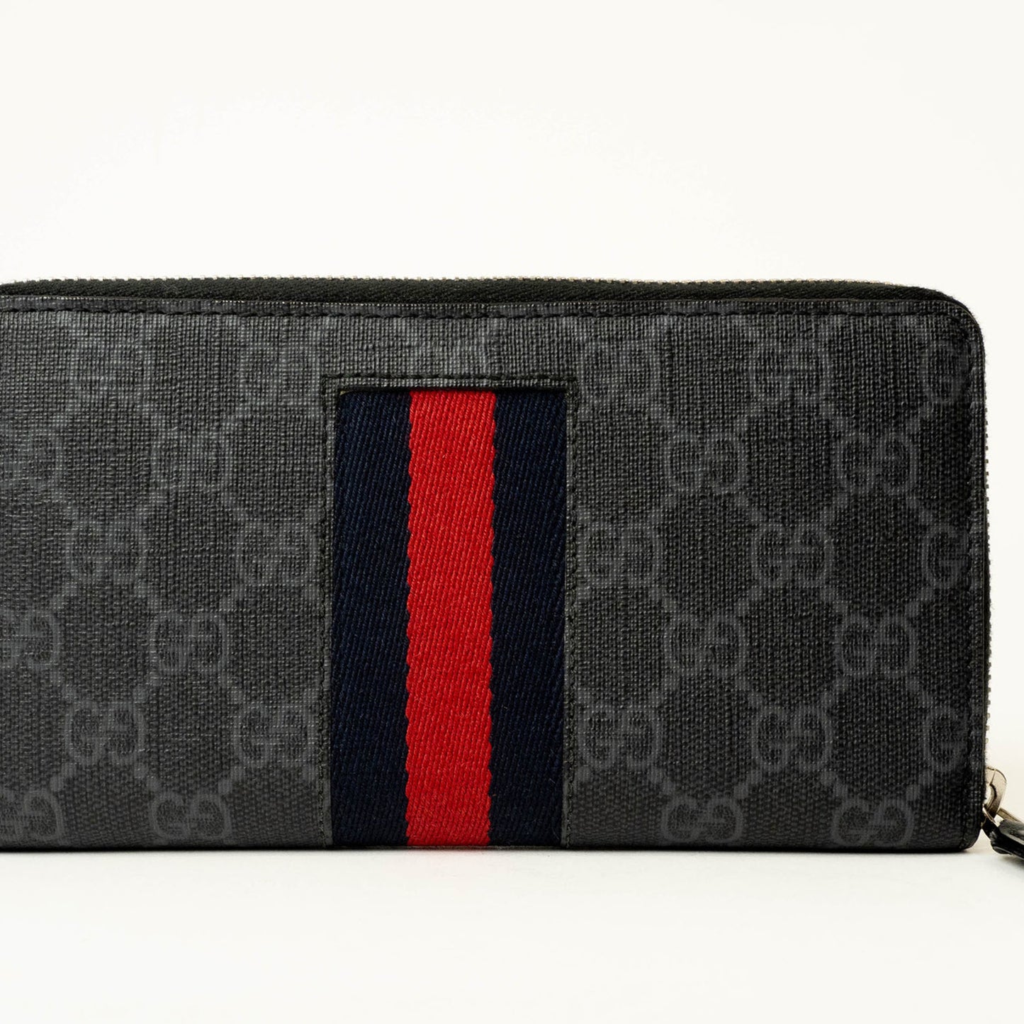 Gucci Gg Supreme Round New Web Long Wallet 4108831 Black