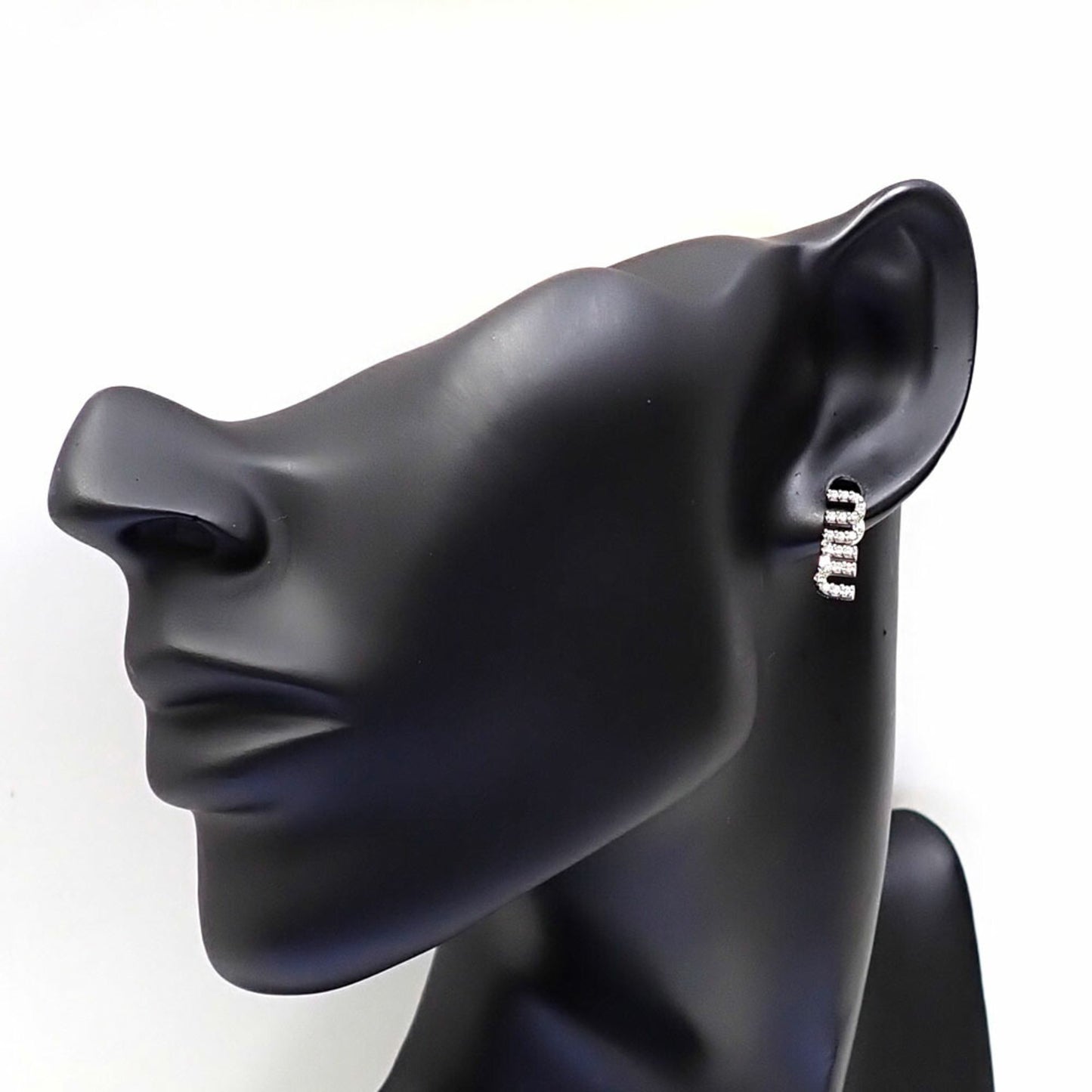 Miu Miu Miu Crystal-Studded Metal Earrings For Women