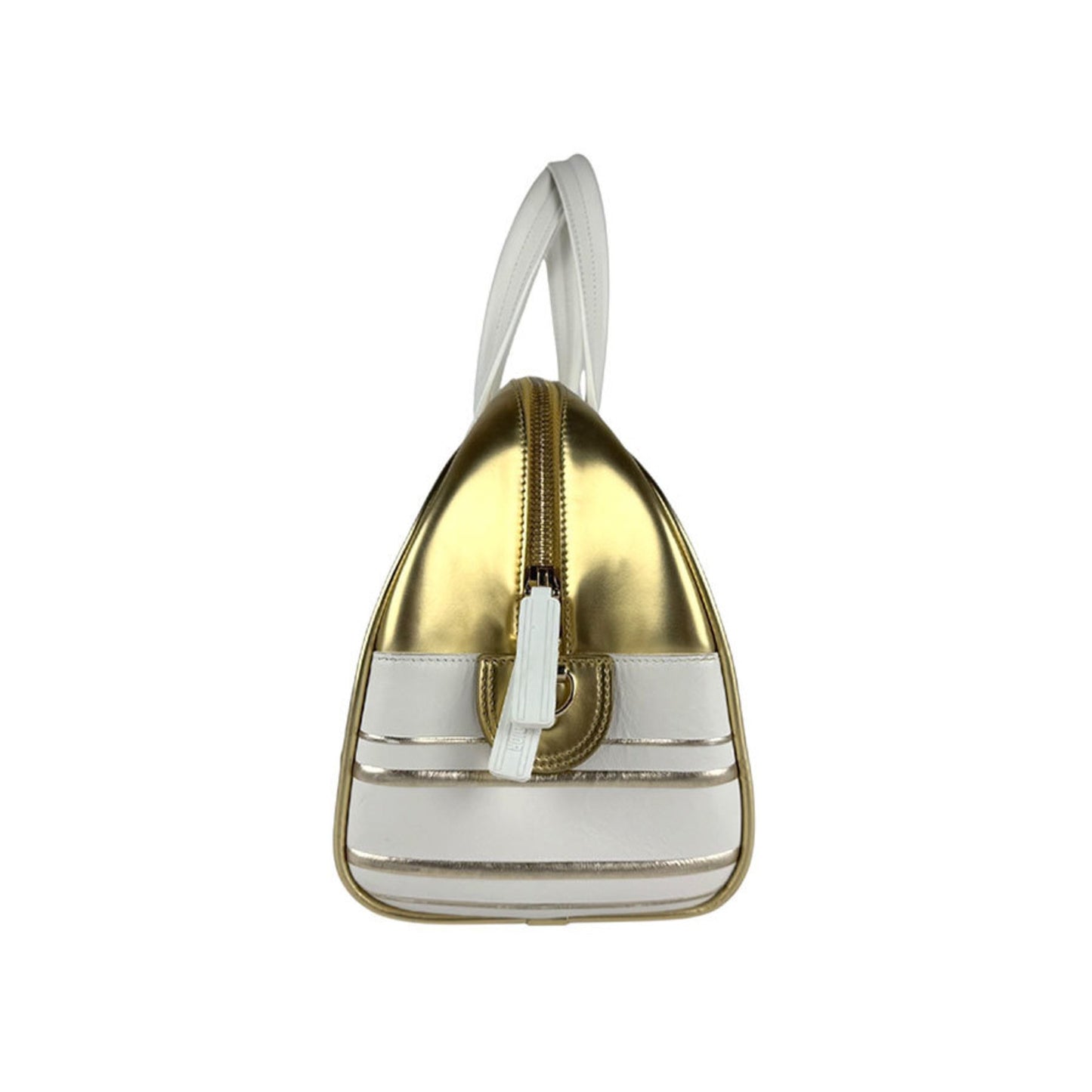Christian Dior Vibe Medium Handbag Shoulder Bag In White And Gold