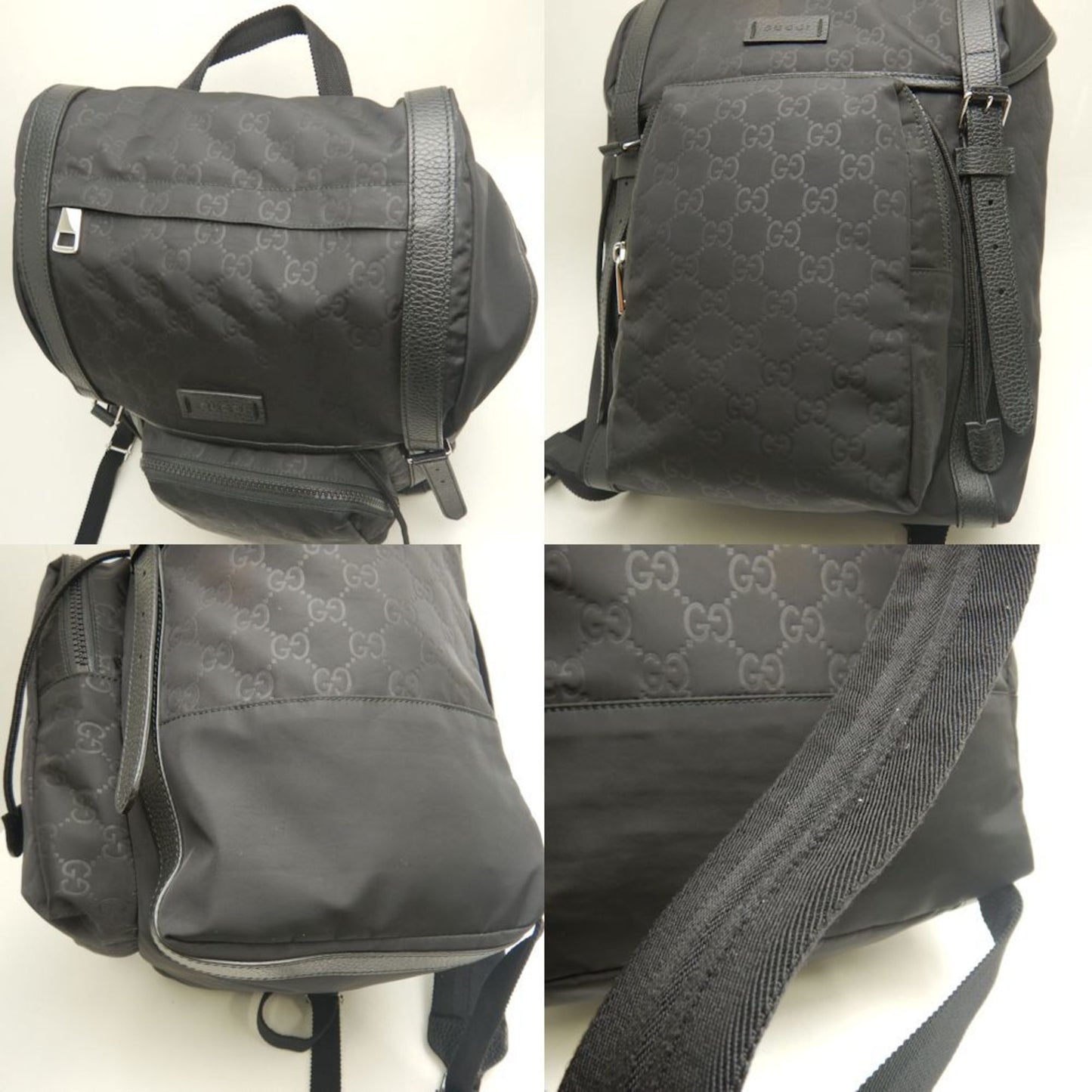 Gucci Daypack 387071 Backpack In Gg Nylon And Leather