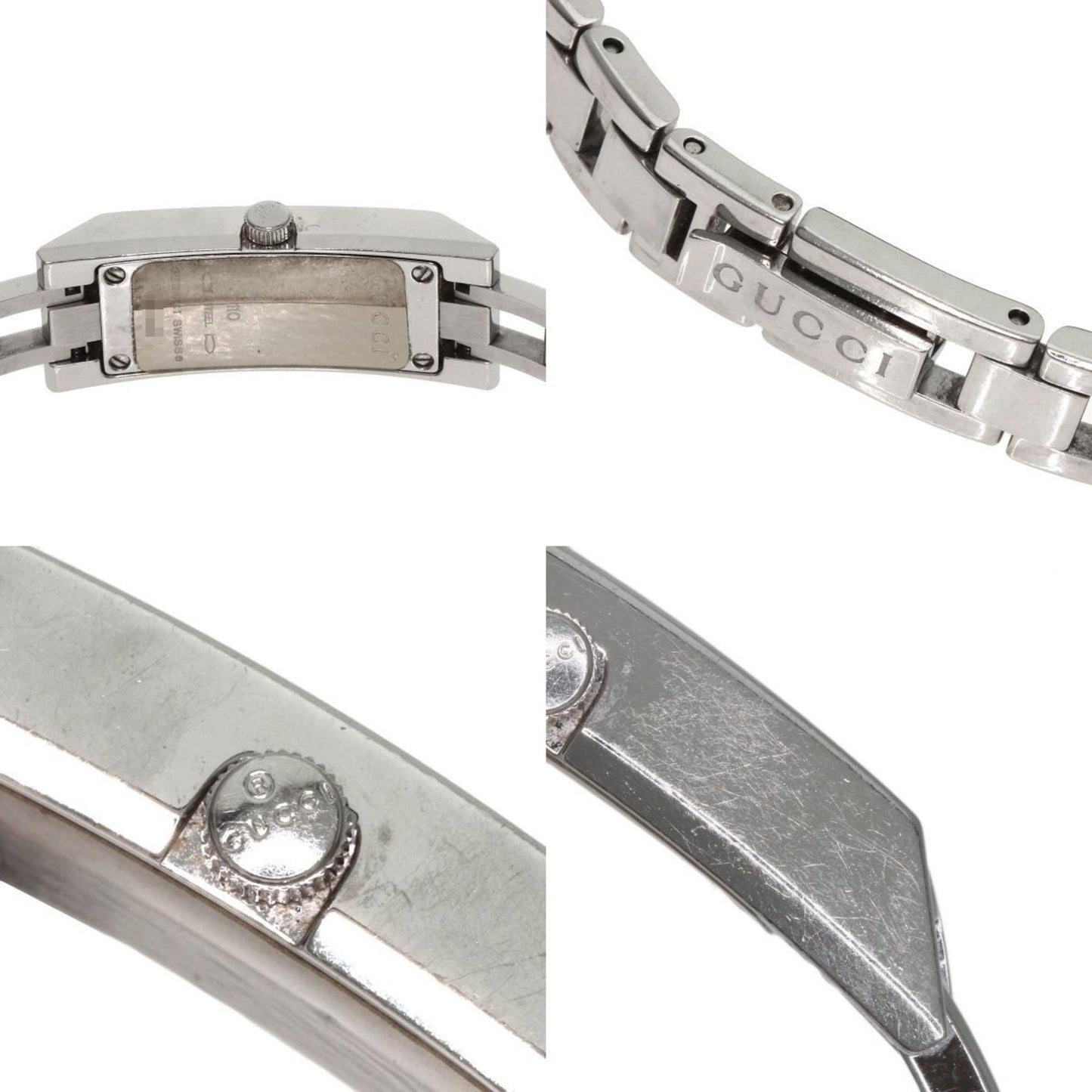 Gucci 110 Square Face 3P Diamond Watch Stainless Steel Ss