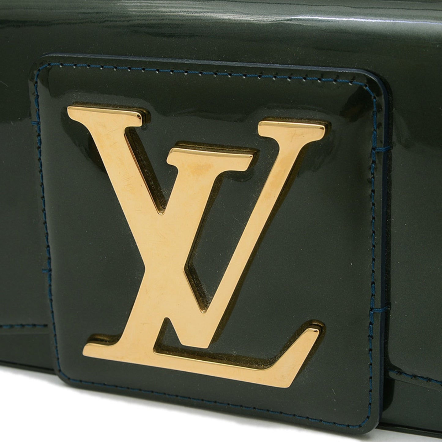Louis Vuitton Vernis Pochette Soby Clutch Bag Blue Infini M93488 Bp