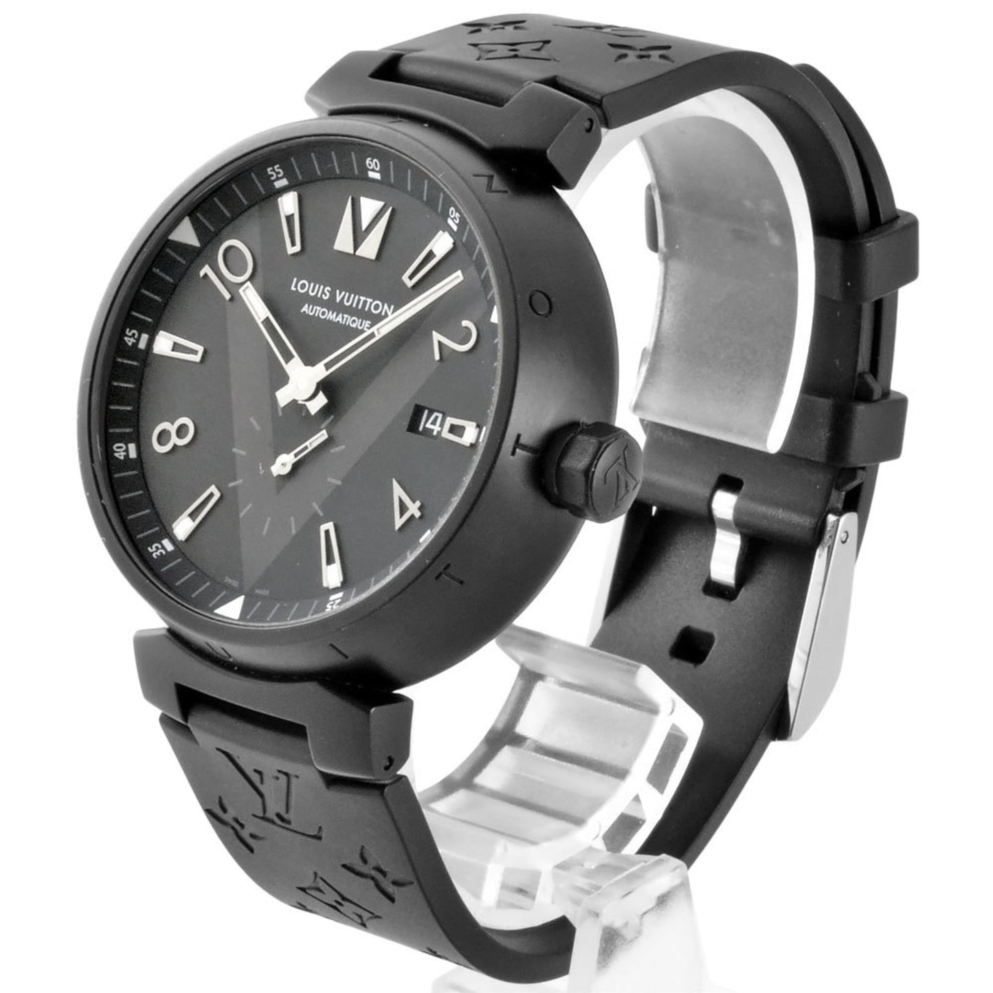 Louis Vuitton Louis Vuitton Q1D22Z Tambour Watch Automatic Black Dial