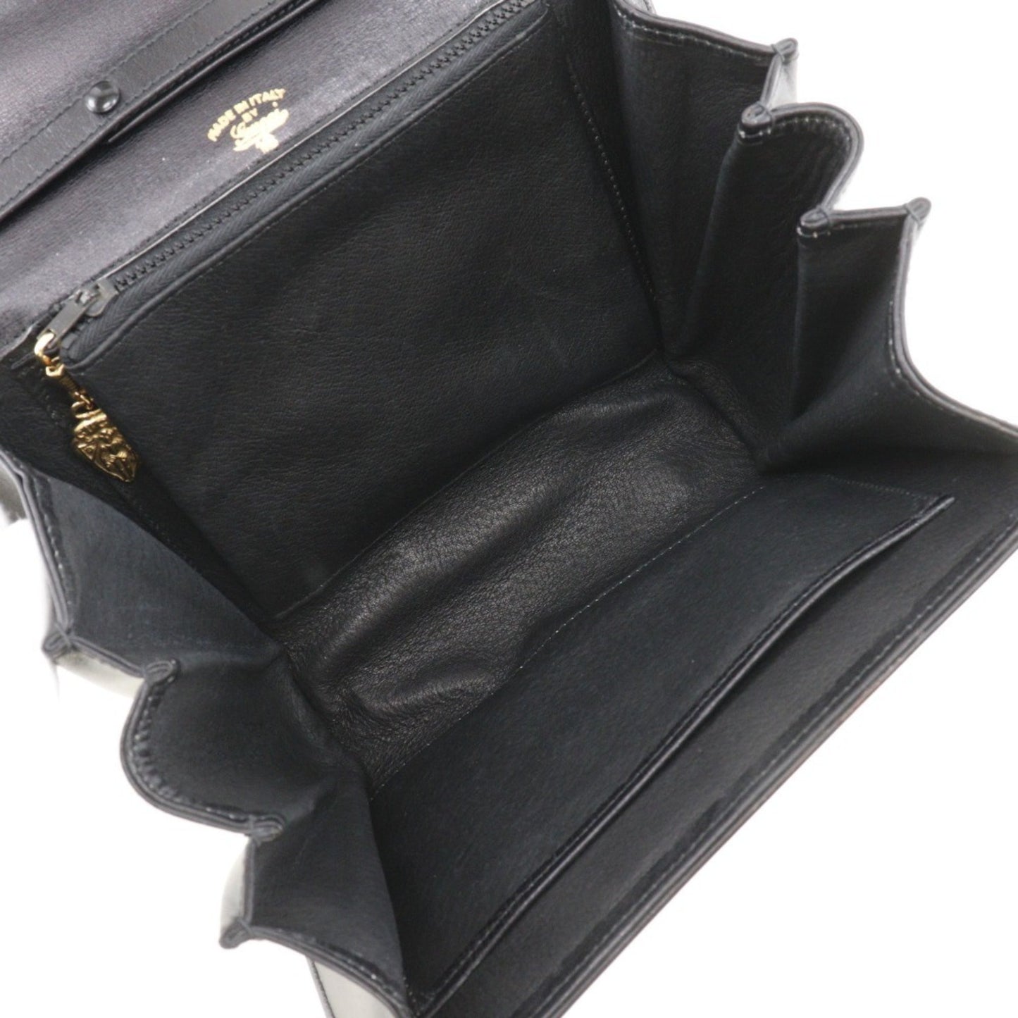 Gucci Old Gucci Shoulder Bag Clutch Calf Black 2Way Flap