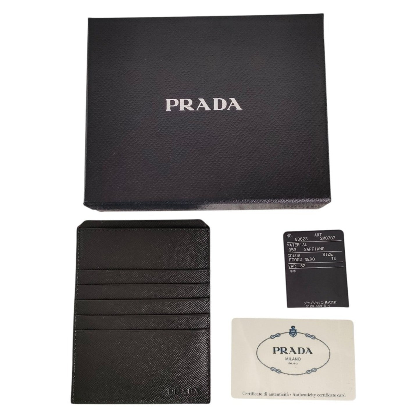 Prada Saffiano Leather Cow Card Holder/Card Case 2M0787 With Box