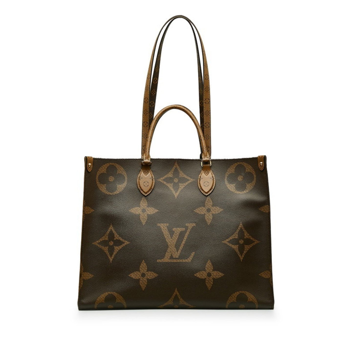 Louis Vuitton Monogram Giant Reverse On The Go Gm Handbag Shoulder Bag M45320 Brown Pvc Leather