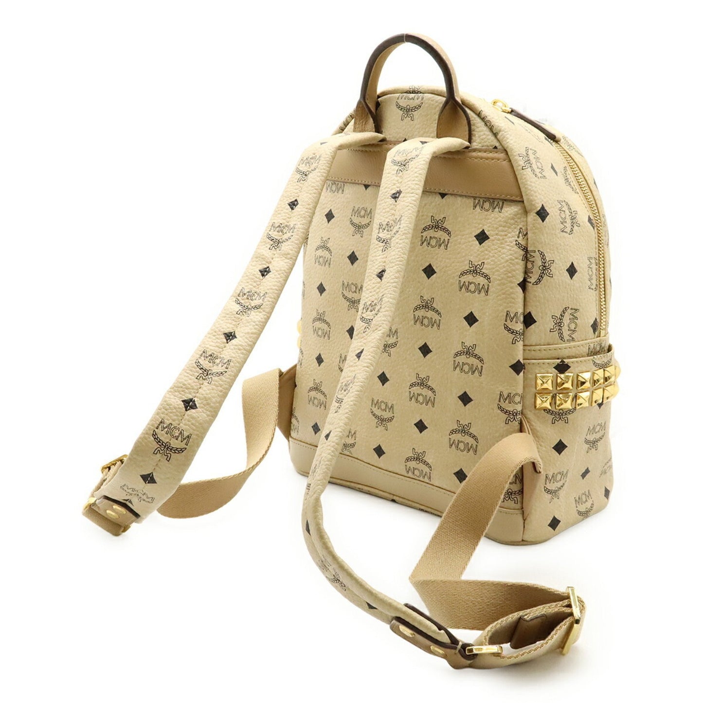 Mcm Visetos Glam Backpack In Light Beige